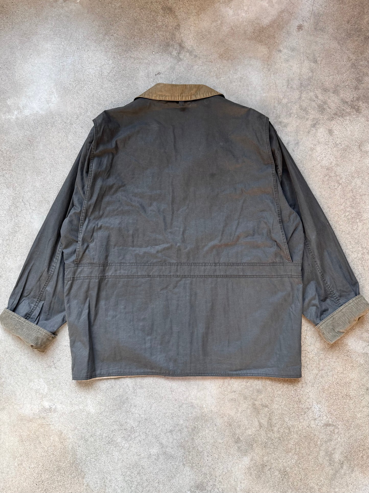 Vintage 1990s J. Crew Canvas Cotton Flannel Lined Chore Coat | XL