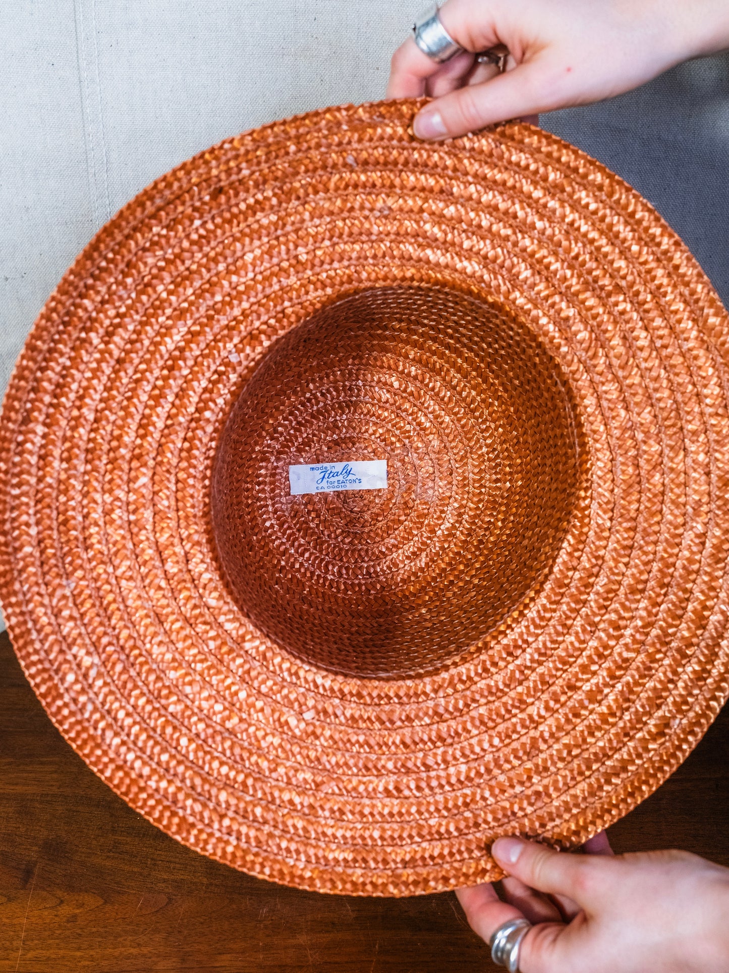 Vintage 1950s/60s Italian Made for Eaton’s Wide Brim Straw Sun Hat
