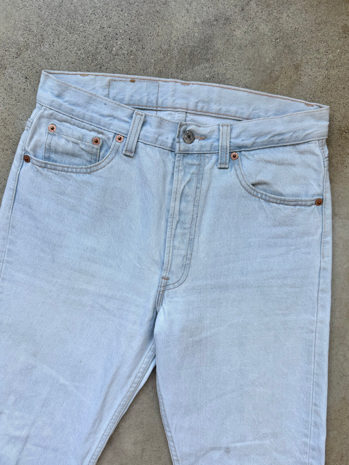Vintage 1980s/90s Levi’s 501 Bleached Light Wash Straight Leg Jeans | 30x30
