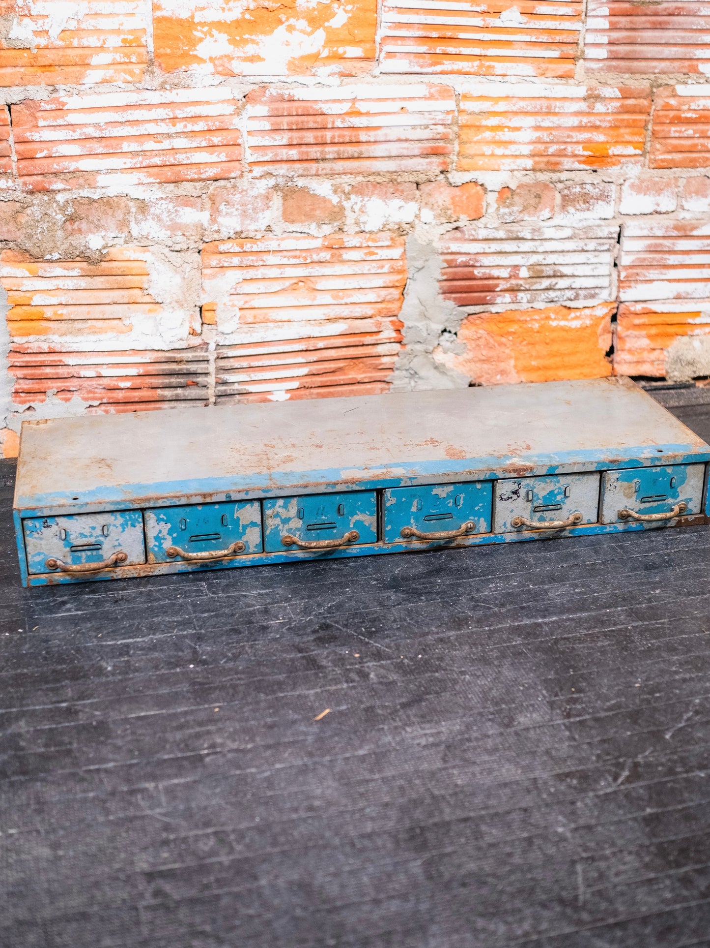 Vintage Steel Industrial Desk Top Filer