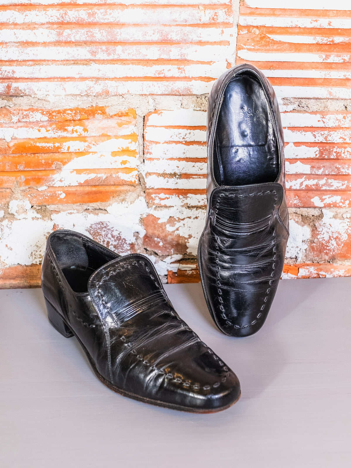 Vintage 1970s/80s Florsheim Designer Collection Black Leather Dress Loafers | Men’s 10.5