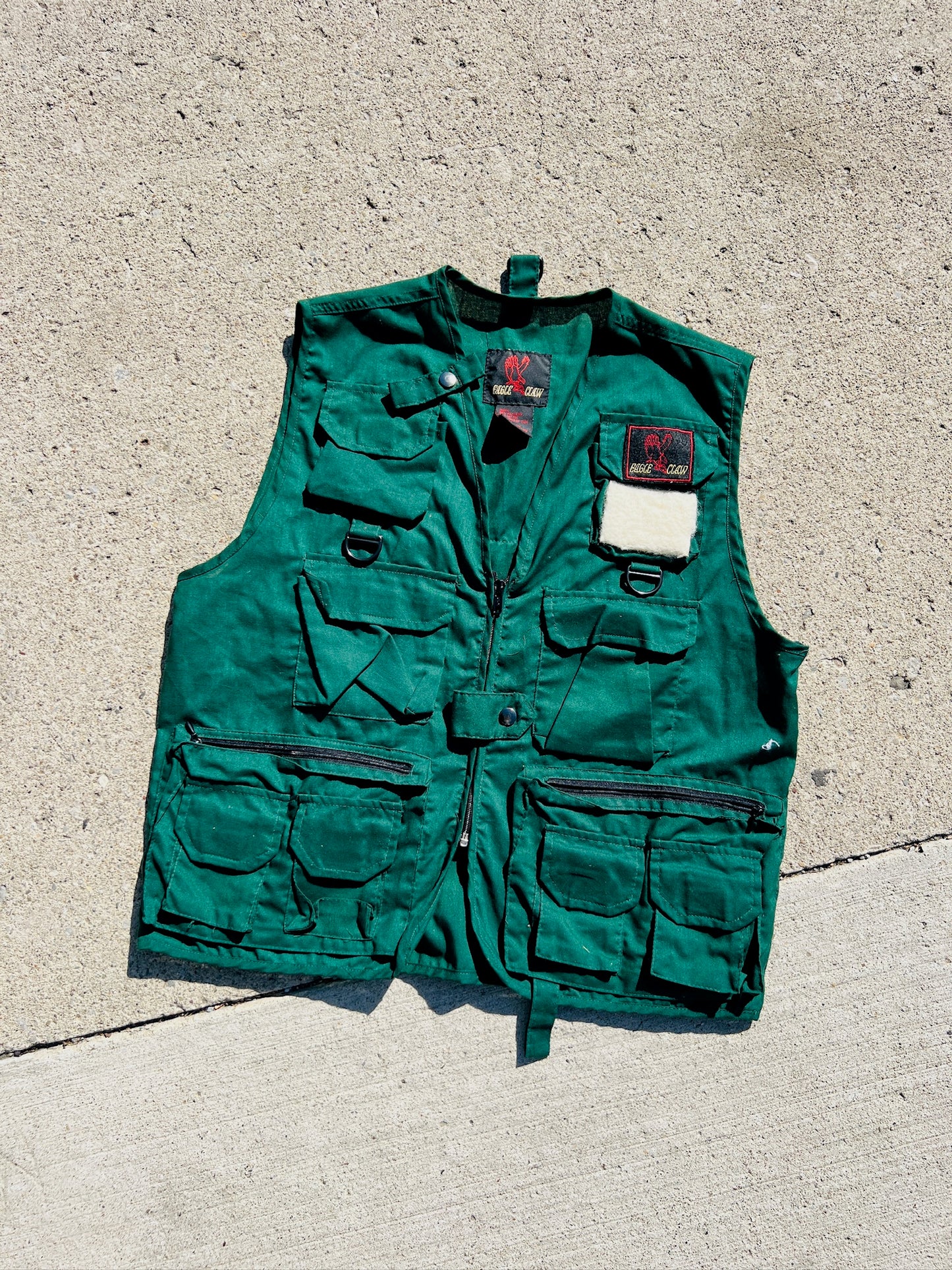 Vintage Eagle Claw Green Fishing Utility Vest | S/M