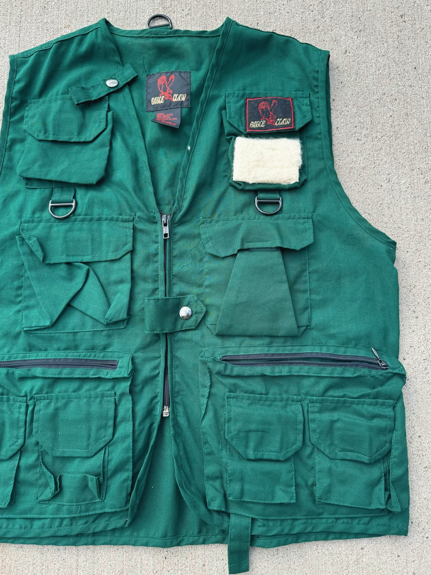 Vintage Eagle Claw Green Fishing Utility Vest | S/M