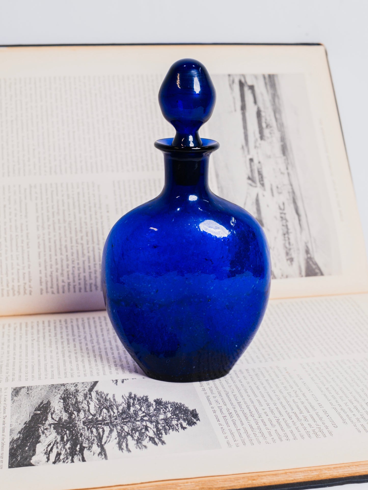 Antique 19th Century Cobalt Blue Glass Decanter w/ Stopper