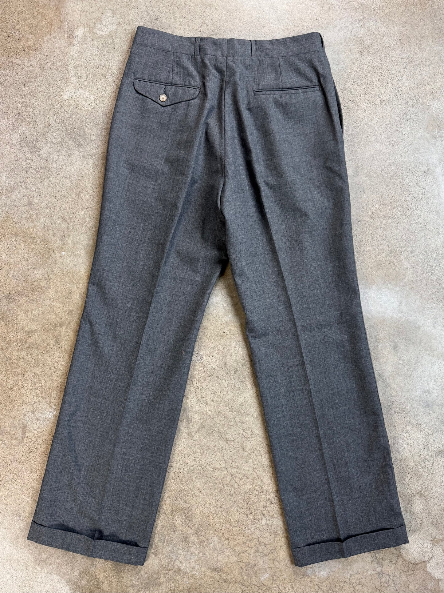 Vintage 1950s Ben Silver by Corbin Grey Pleated Dress Pants | Waist 32”