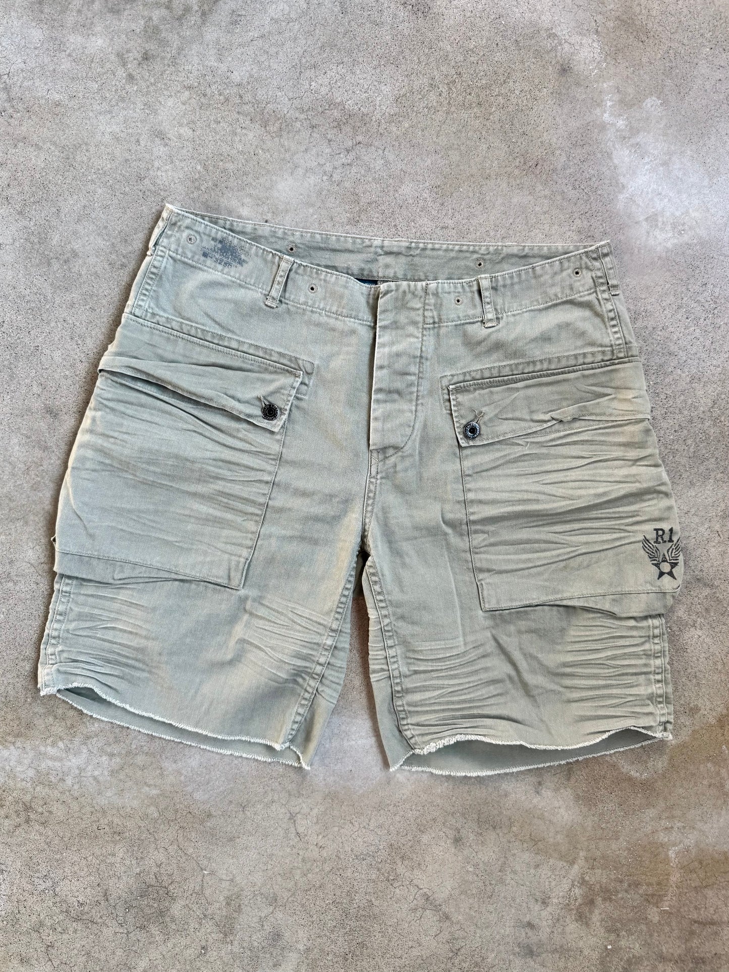 Vintage 1990s Polo Ralph Lauren Green Surplus Fit Cargo Shorts | 33