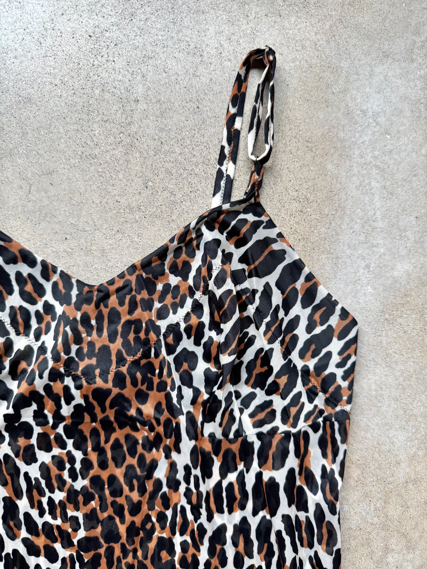 Vintage Vanity Fair Leopard Print Slip Dress | 34