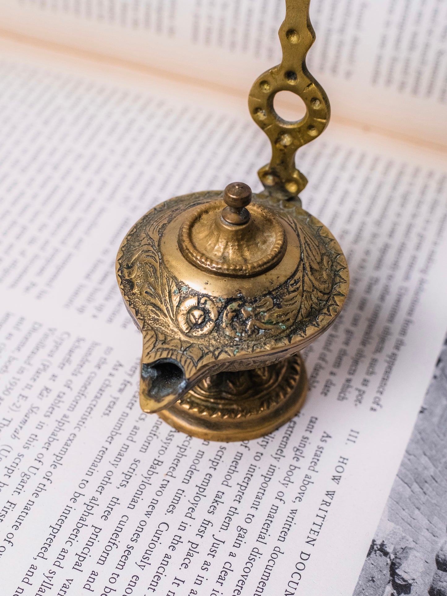 Vintage 1950s Solid Brass Incense Burner Genie Lamp