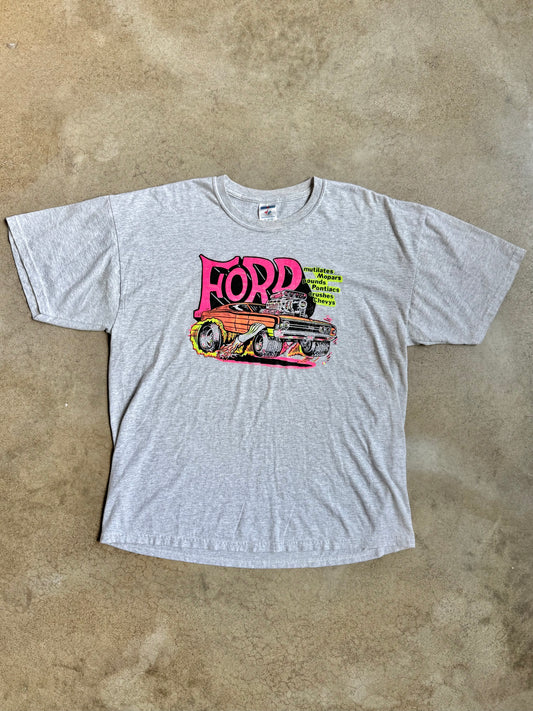 Vintage 1990s Heather Grey Ford Graphic Tee | XL