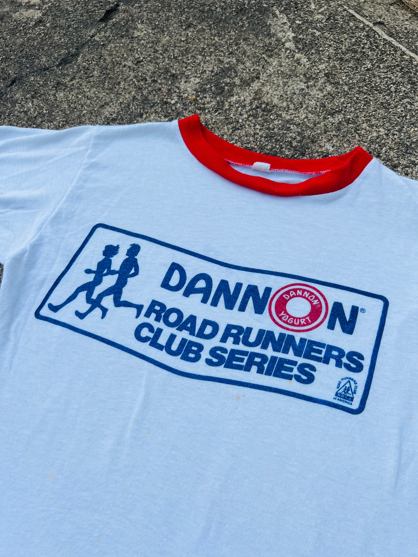 Vintage 1980s Dannon Road Runners Club Series Ringer Tee