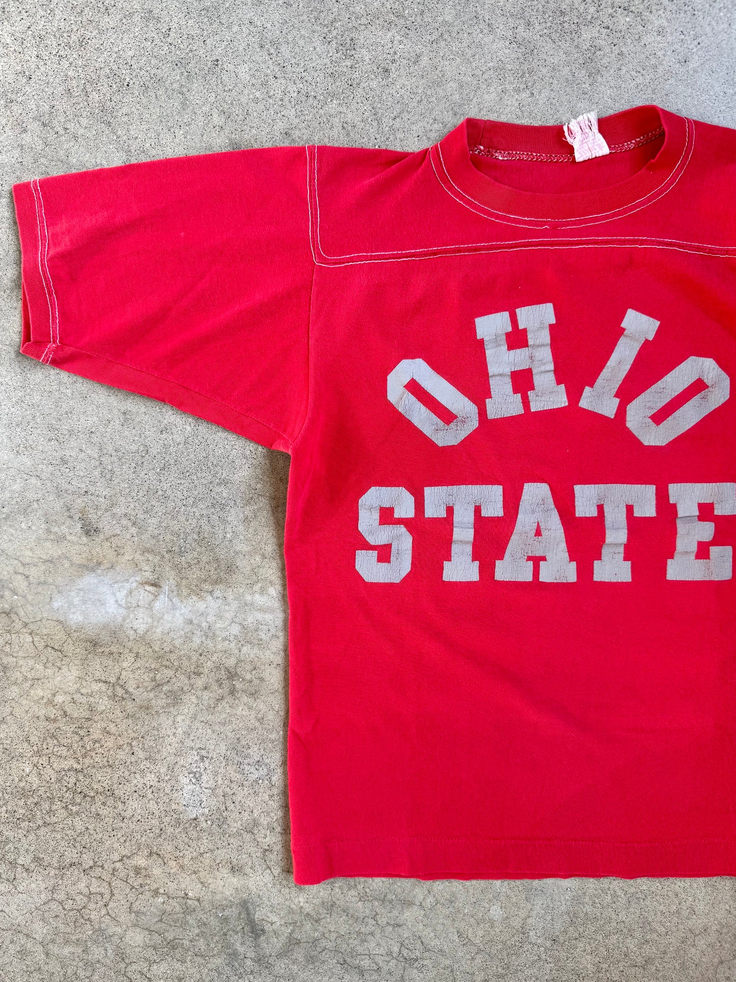 Vintage 1970s H. Wolf & Sons Red Ohio State Athletic Tee | S/M