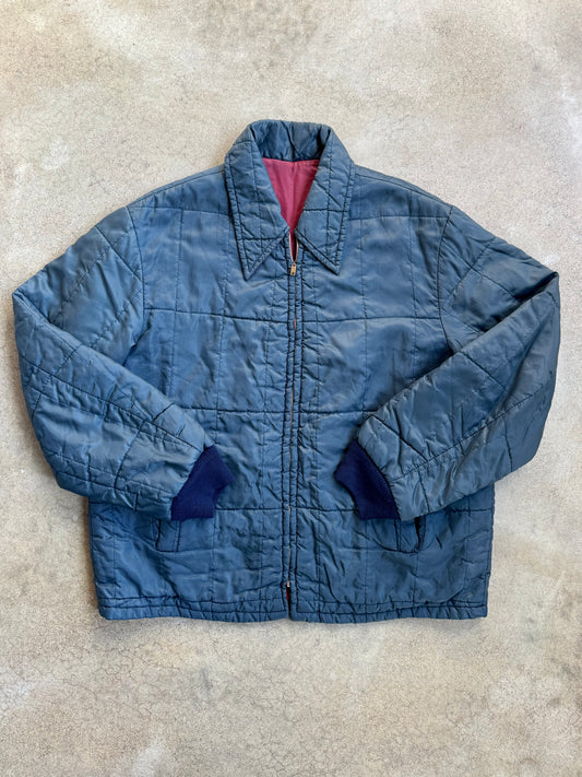 Vintage 1970s Sears Reversible Quilted Zip-Up Jacket | XL