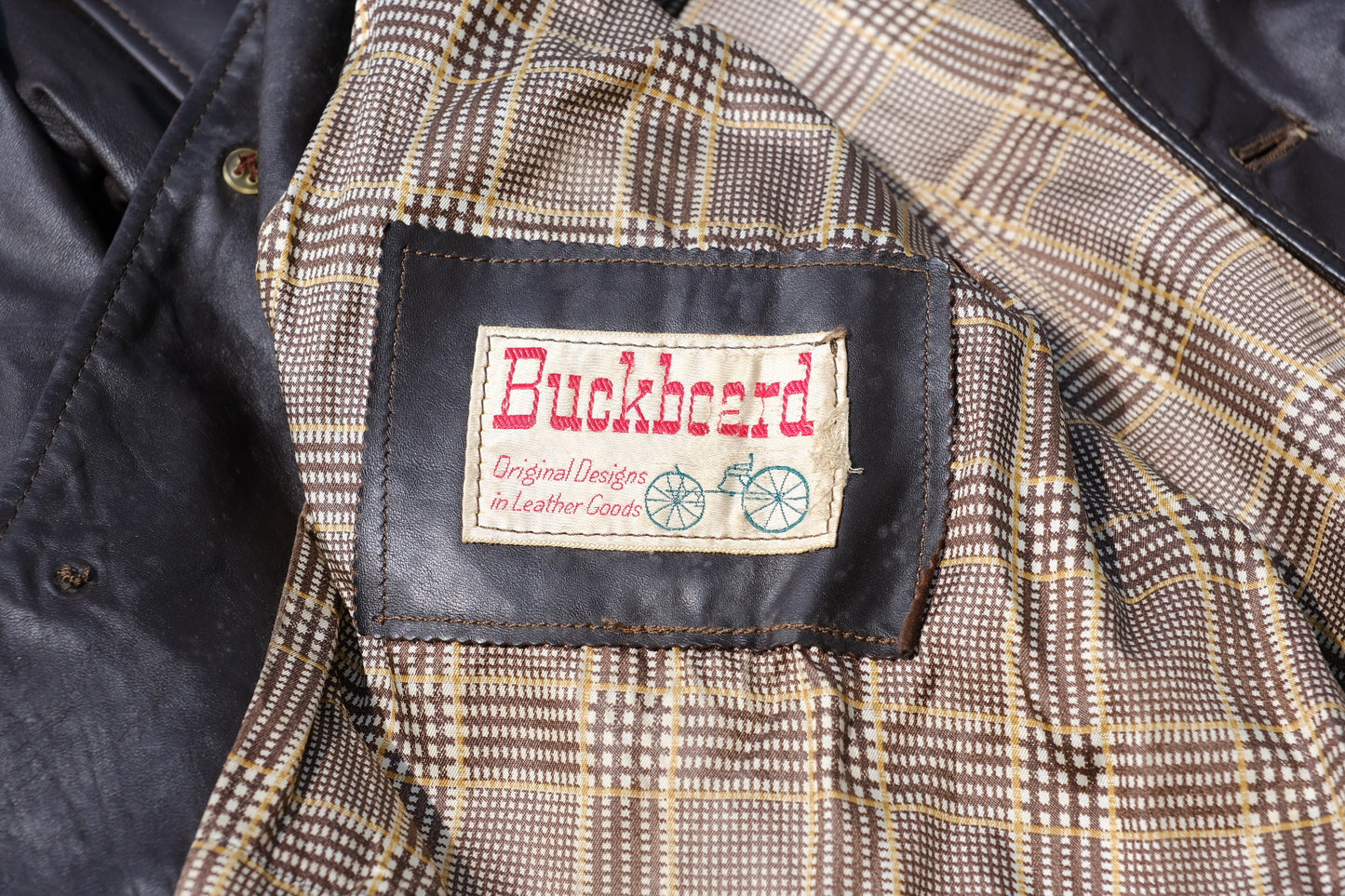 Vintage Buck Board Brown Leather Jacket