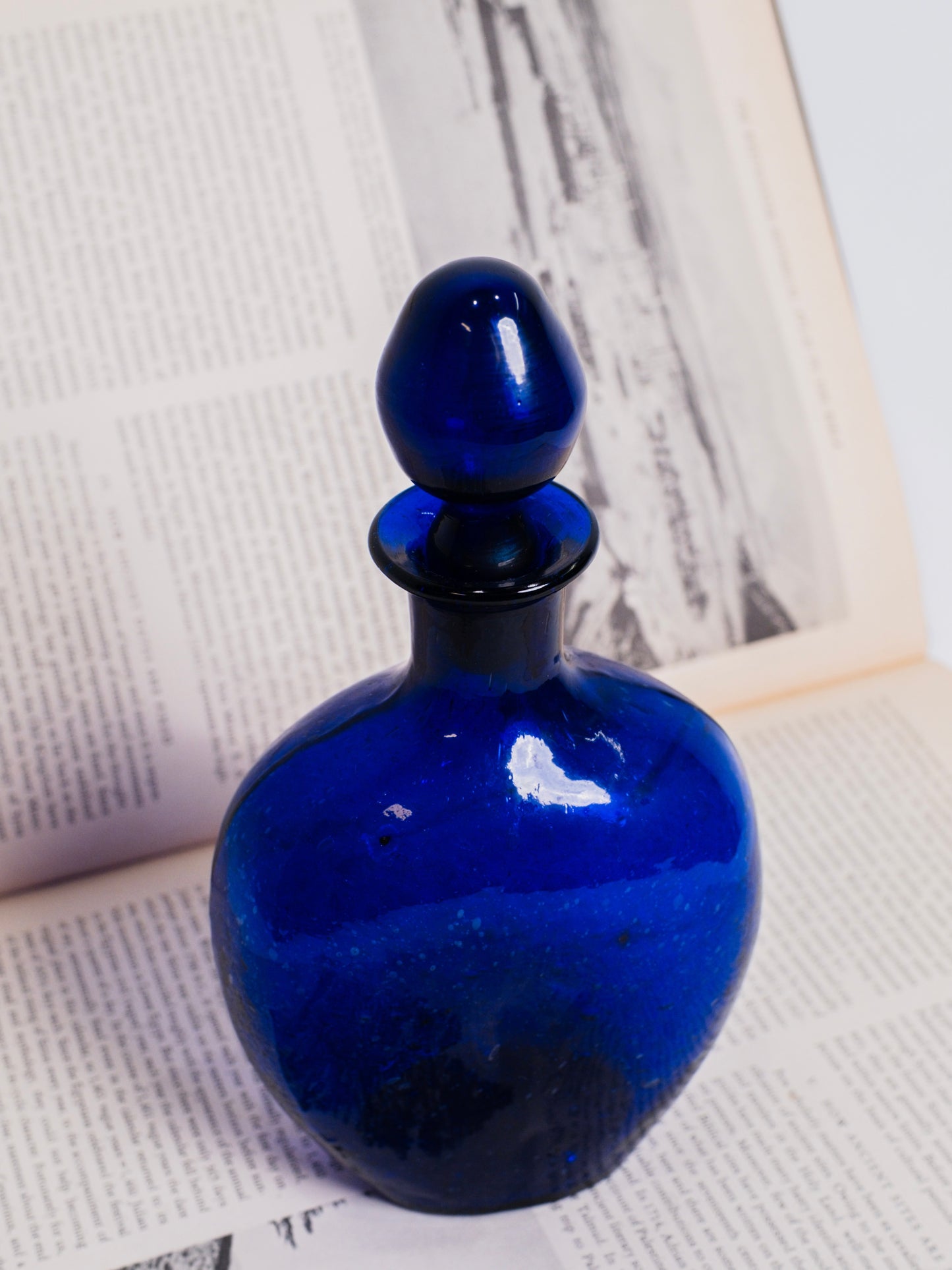 Antique 19th Century Cobalt Blue Glass Decanter w/ Stopper