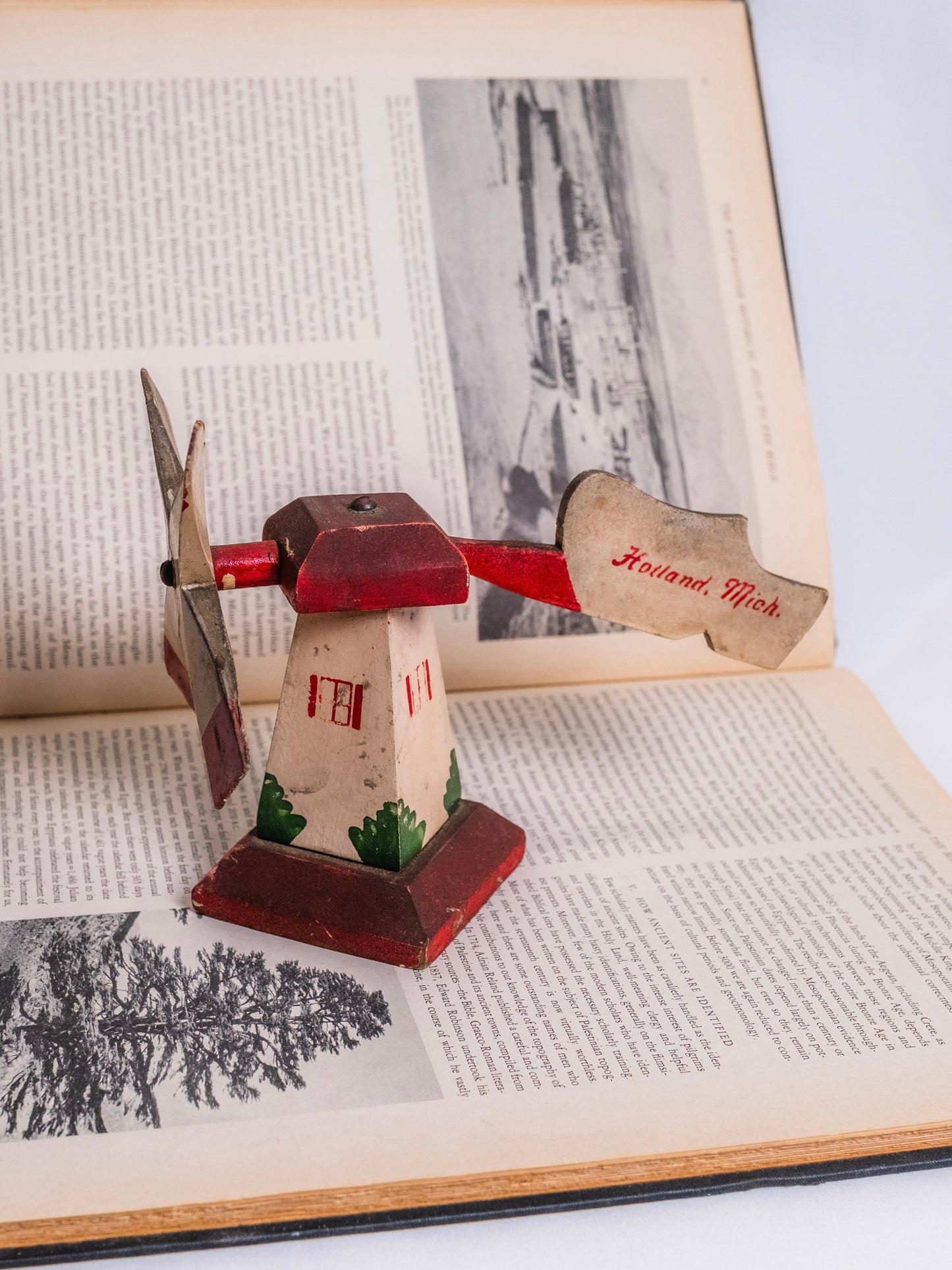 Vintage 1950s Holland Michigan Wooden Dutch Windmill