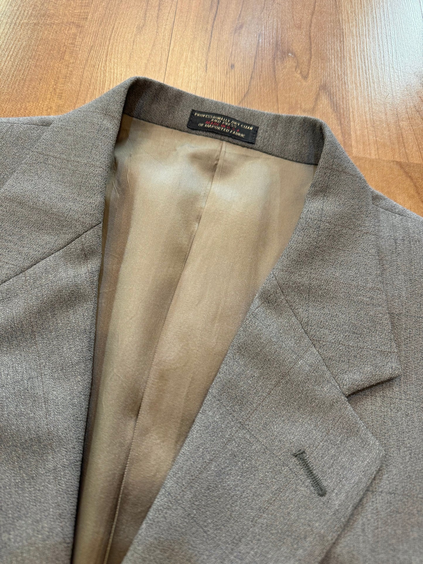 Vintage La Mar Mens Grey Wool Suit | Medium