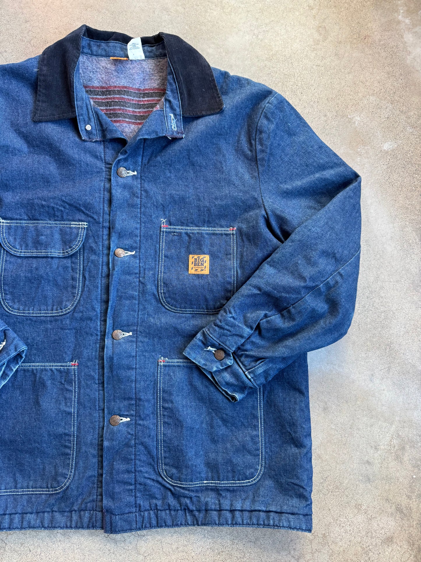 Vintage 1980s Wrangler Big Ben Blanket-Lined Denim Chore Coat | 44