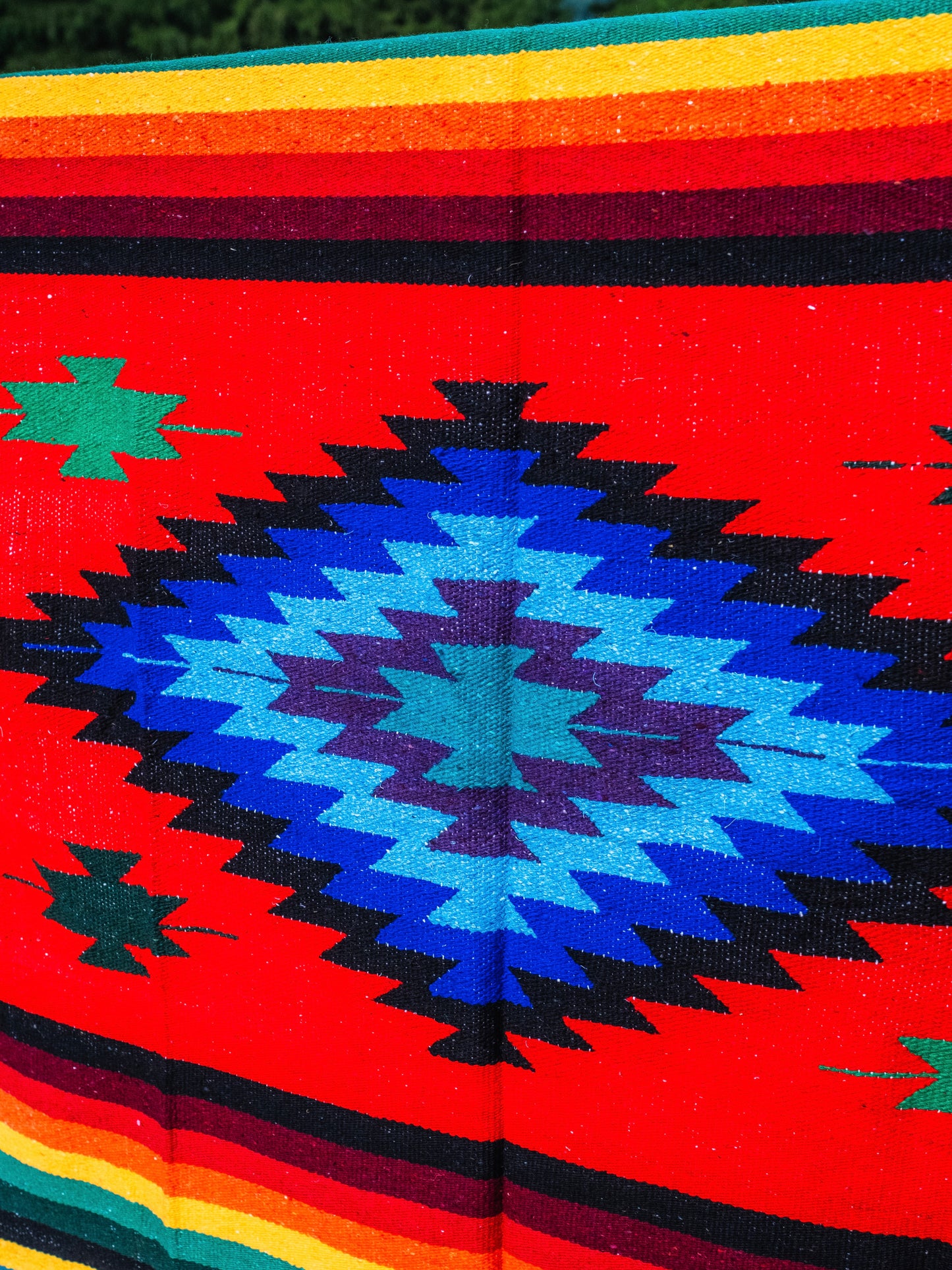 Vintage Tierra Roja Mexican Aztec Pattern Blanket