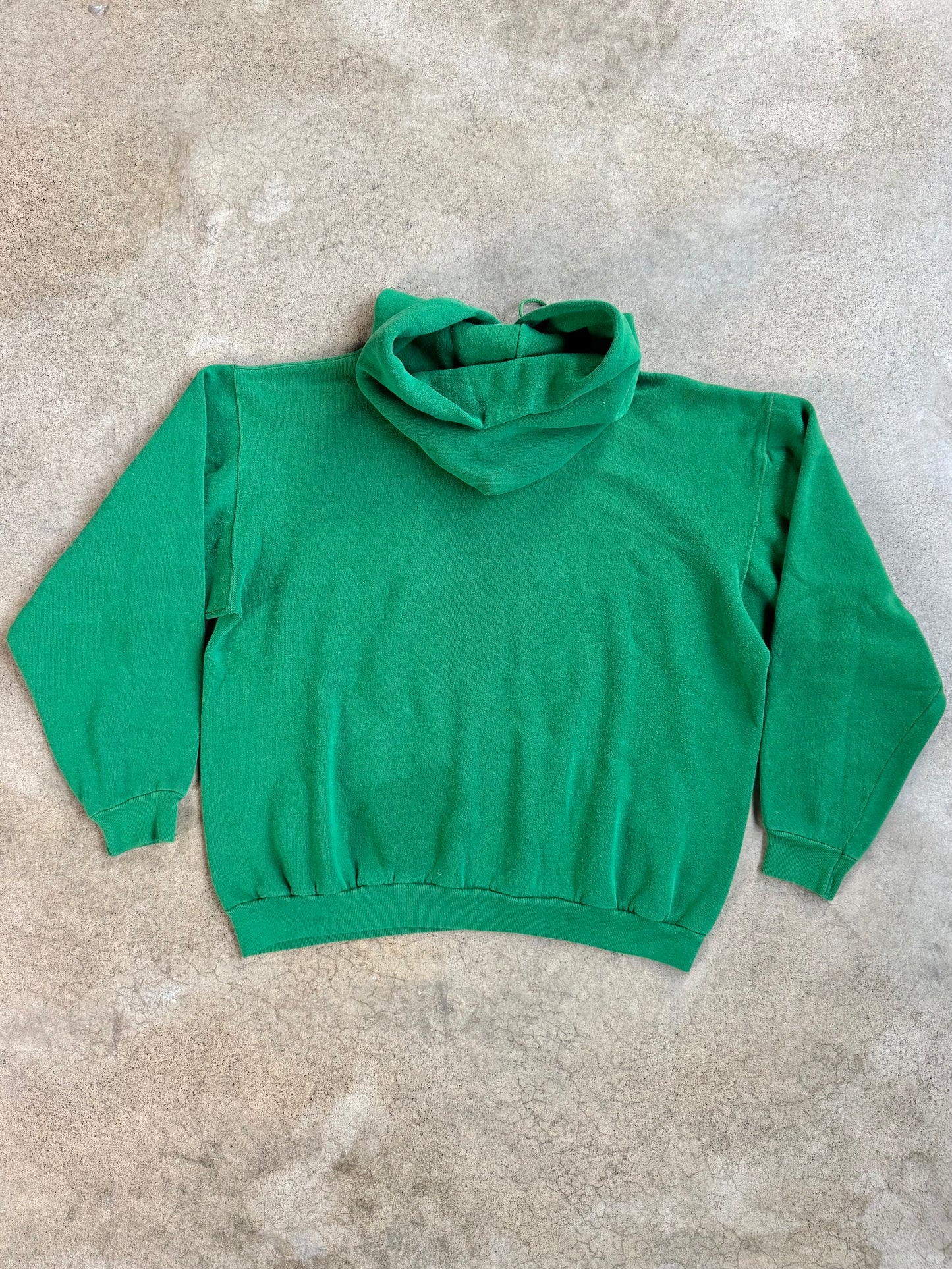 Vintage 1970s Russell Athletics Green Drawstring Hoodie Sweatshirt | XL