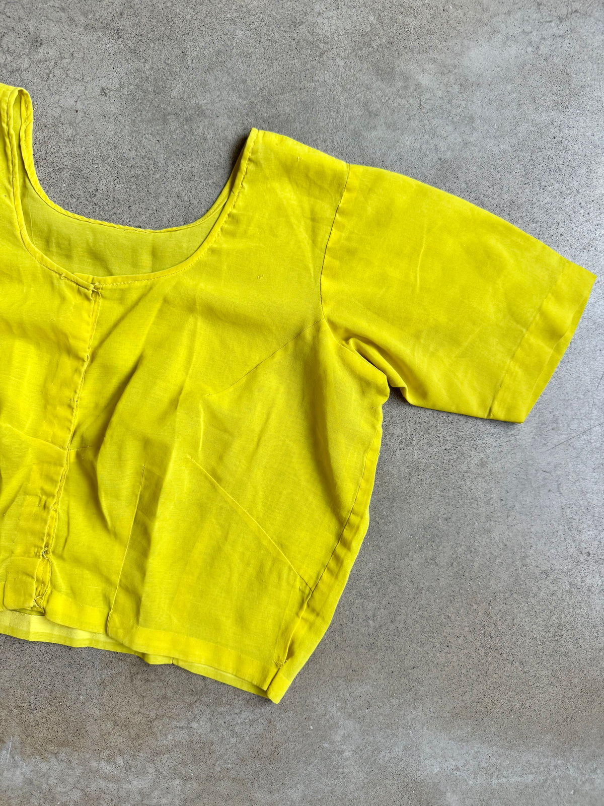 Vintage Handmade Yellow Cropped Blouse | Medium