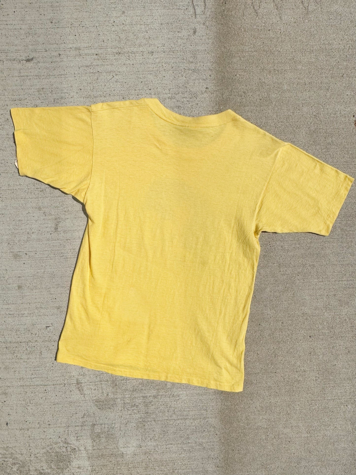 Vintage 1970s Elvis Love Me Tender Yellow Graphic Tee