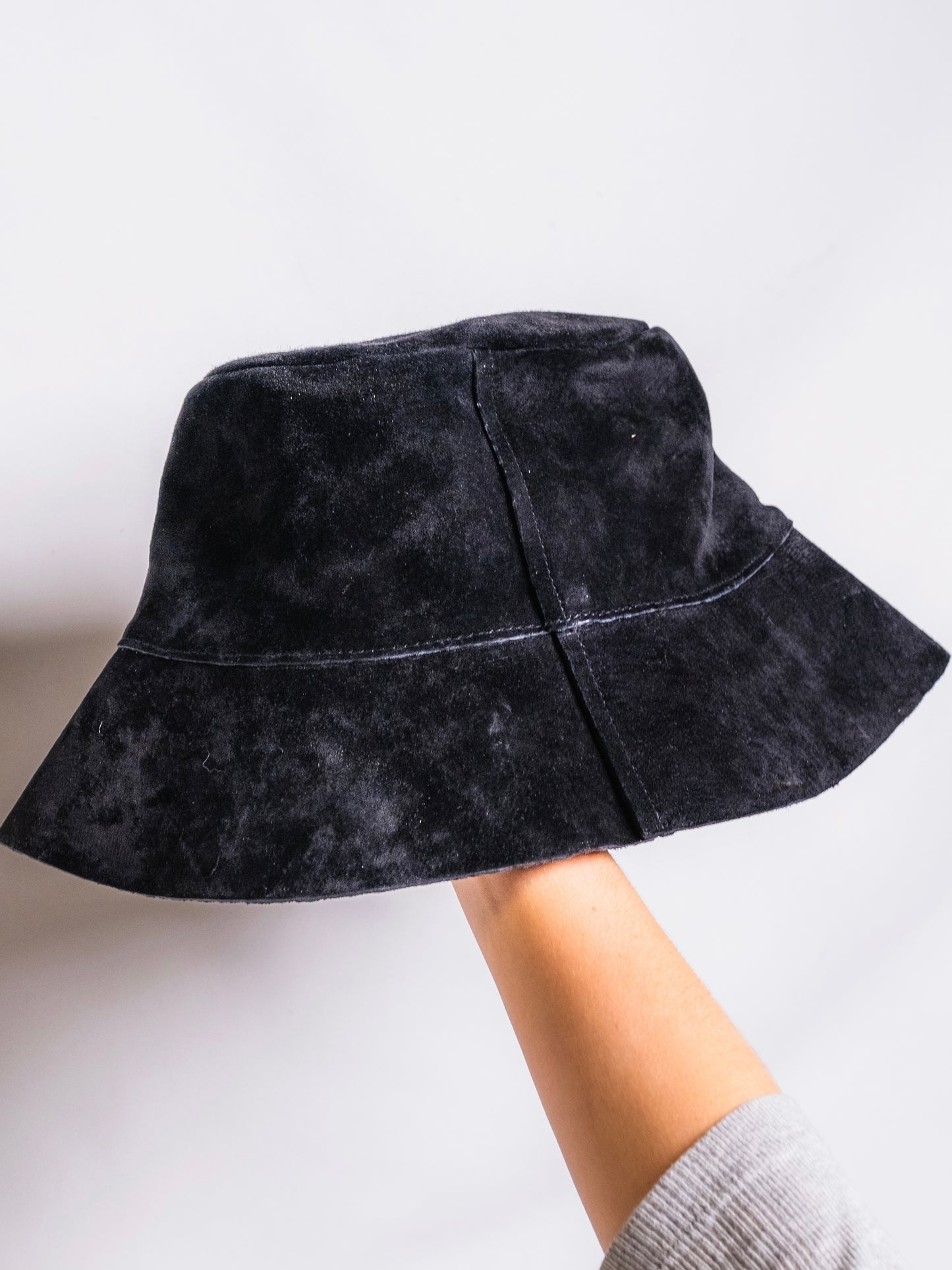 Lack of Color Black Suede Leather Bucket Hat