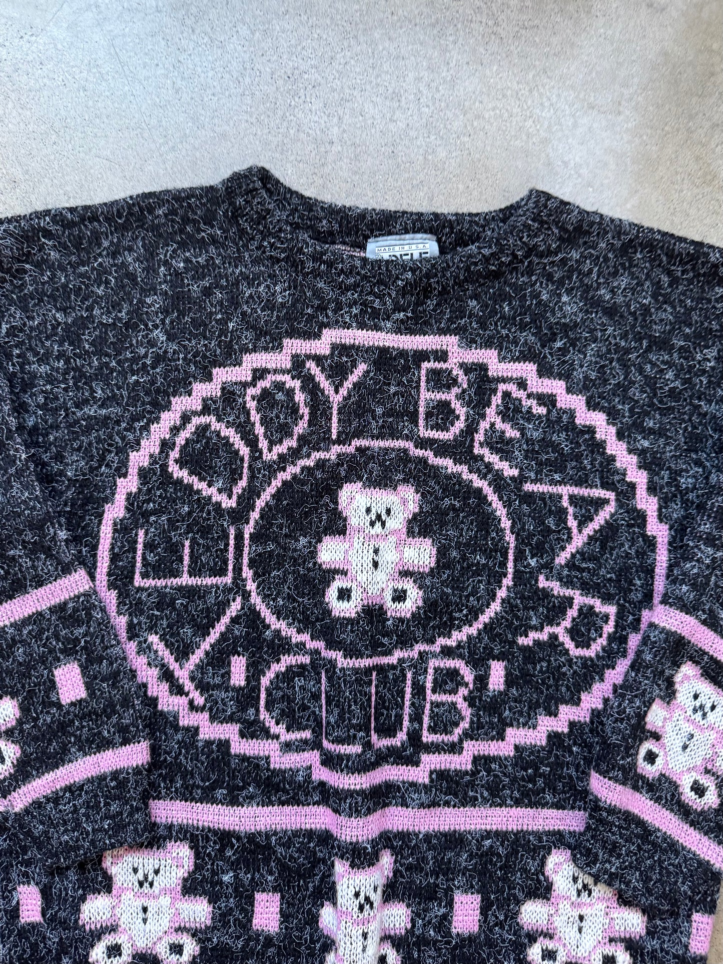 Vintage 1980s Adele Knitwear “Teddy Bear Club” Sweater | Medium