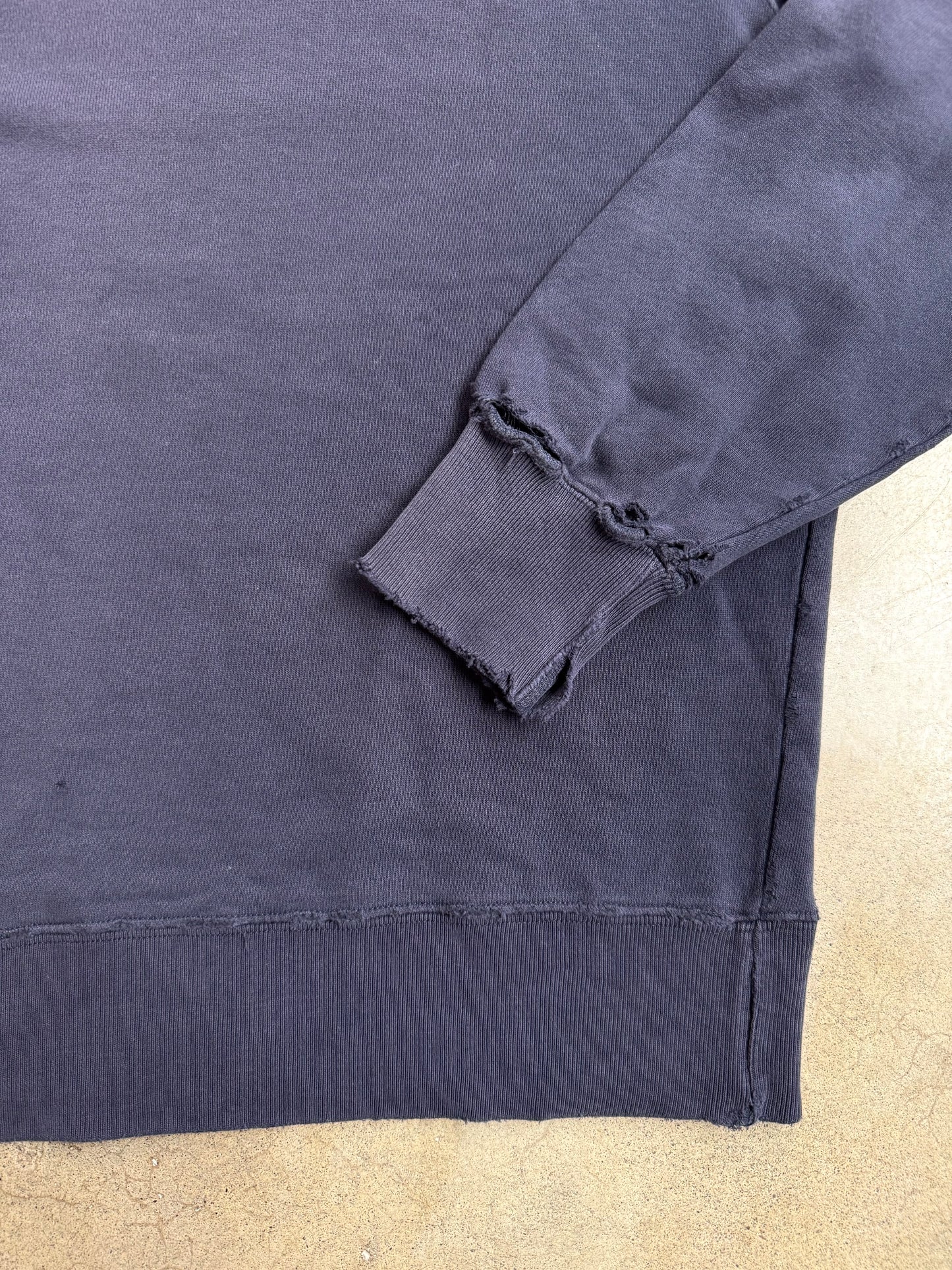 Vintage 1990s Polo Sport Navy Blue Distressed Crewneck Sweatshirt | Medium