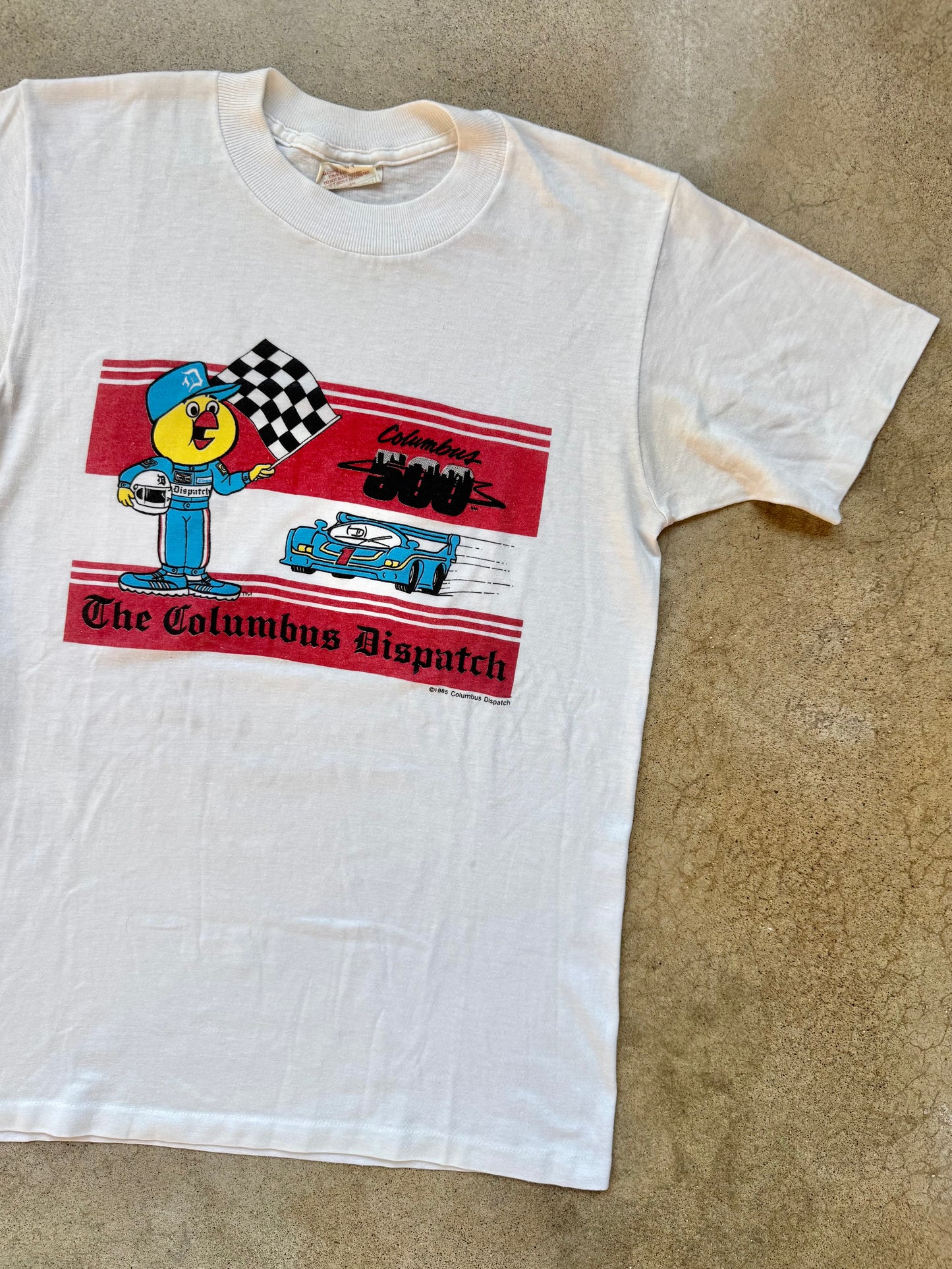Vintage 1985 Columbus Dispatch “Columbus 500” Racing Graphic Tee | Medium