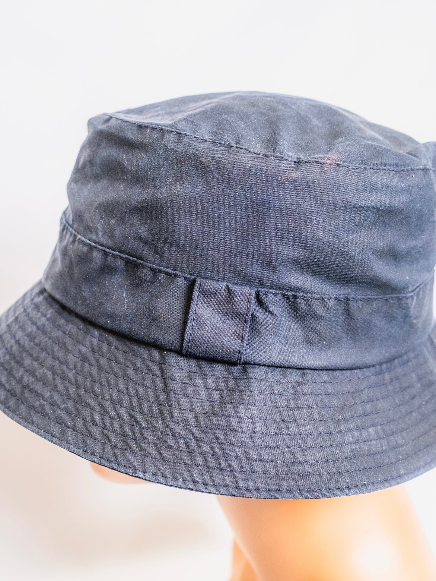 Vintage Barbour Black Waxed Cotton Bucket Hat