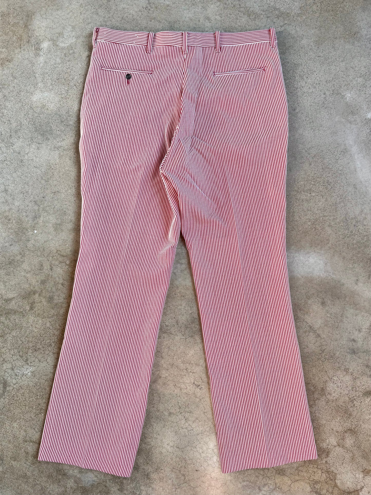 Vintage 1970s Sears Perma-Prest Red & White Striped Trousers | Waist 36”