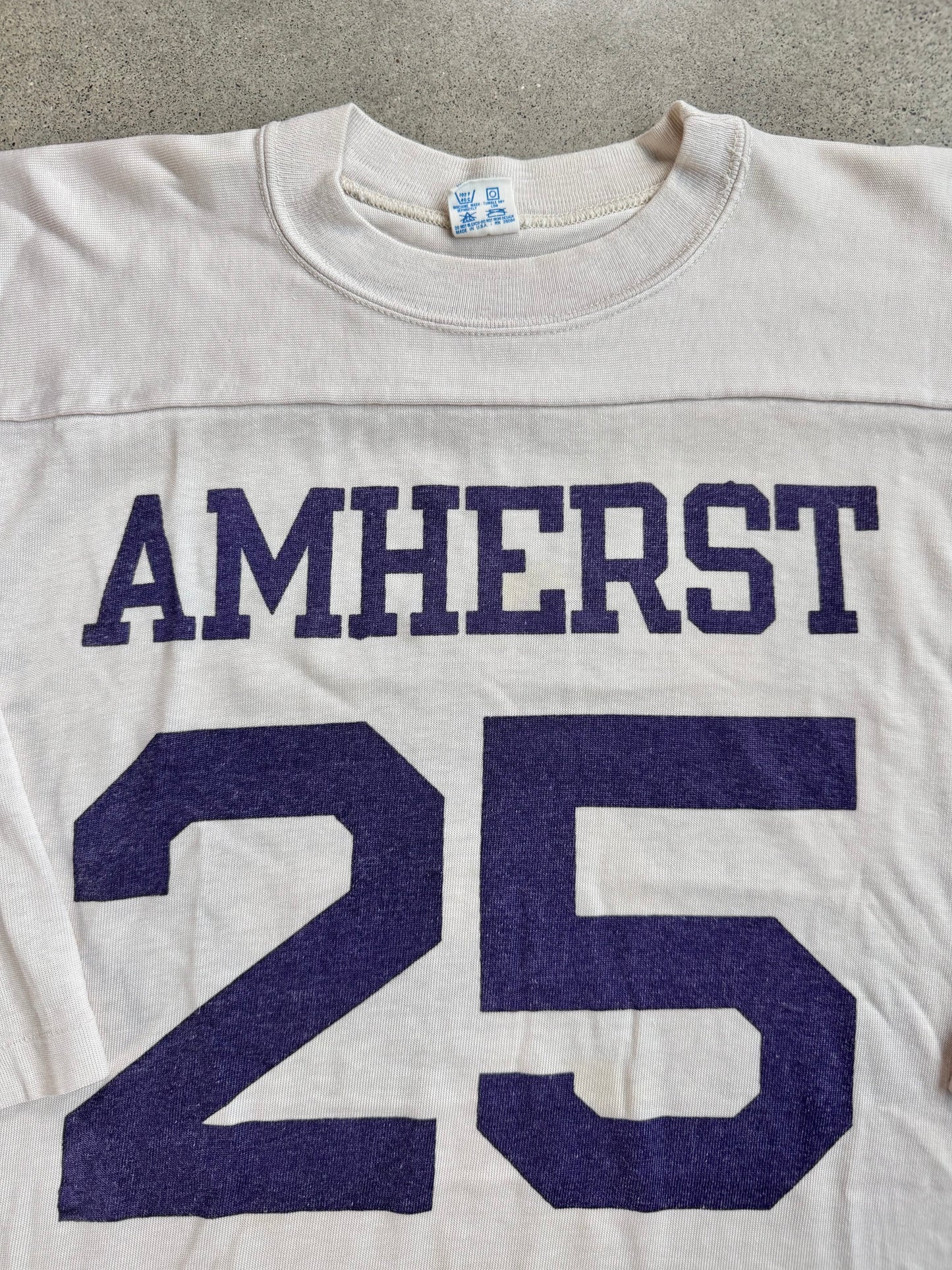 Vintage 1970s Champion Amherst College Football Tee | Medium