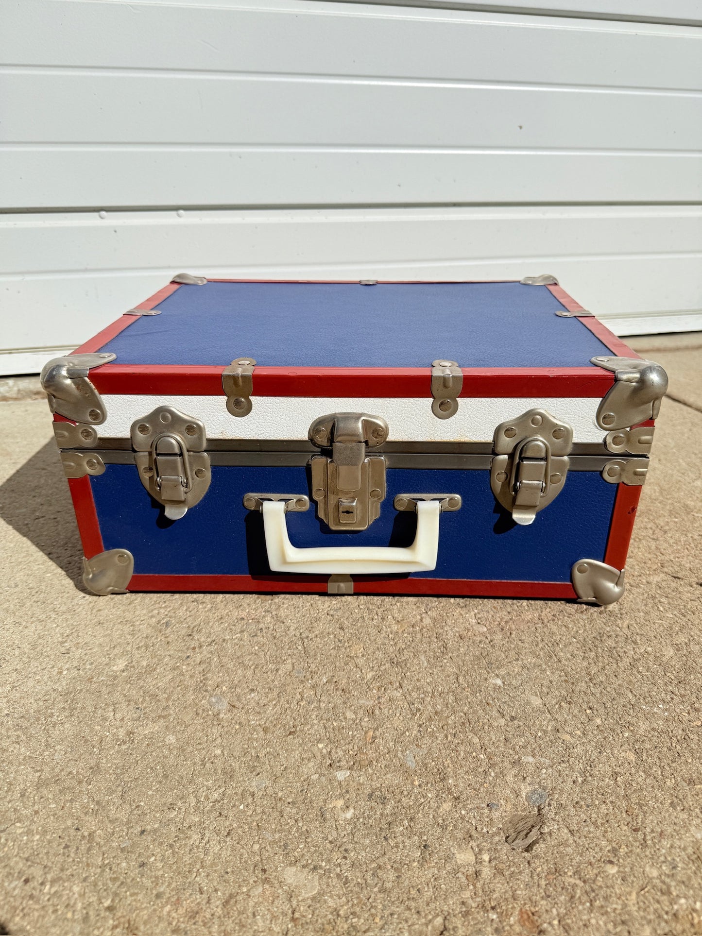 Vintage 1970s Sears Blue & Red Roller Skate Carrying Case