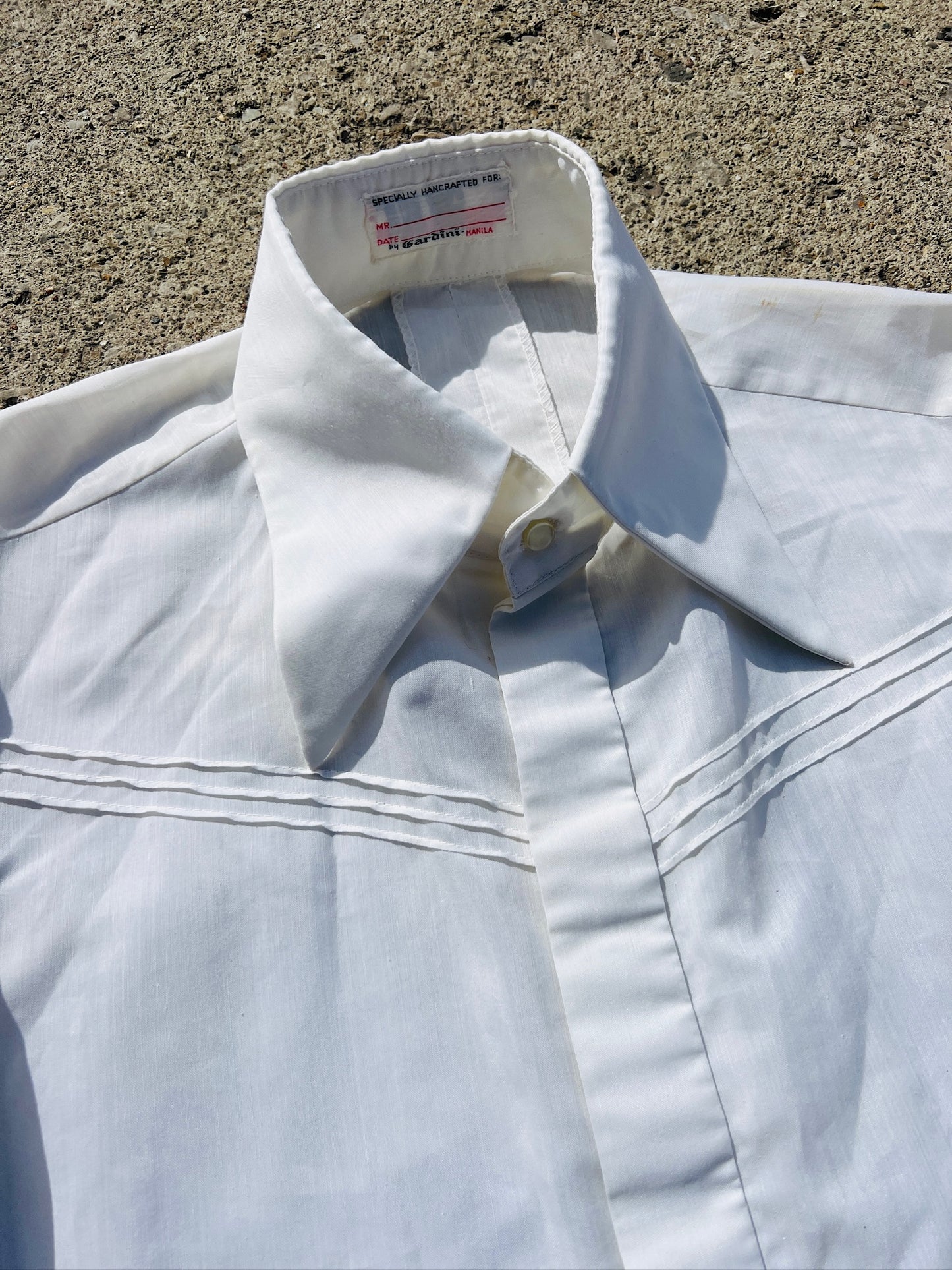 Vintage 1970s Gardini White Dress Shirt | Medium