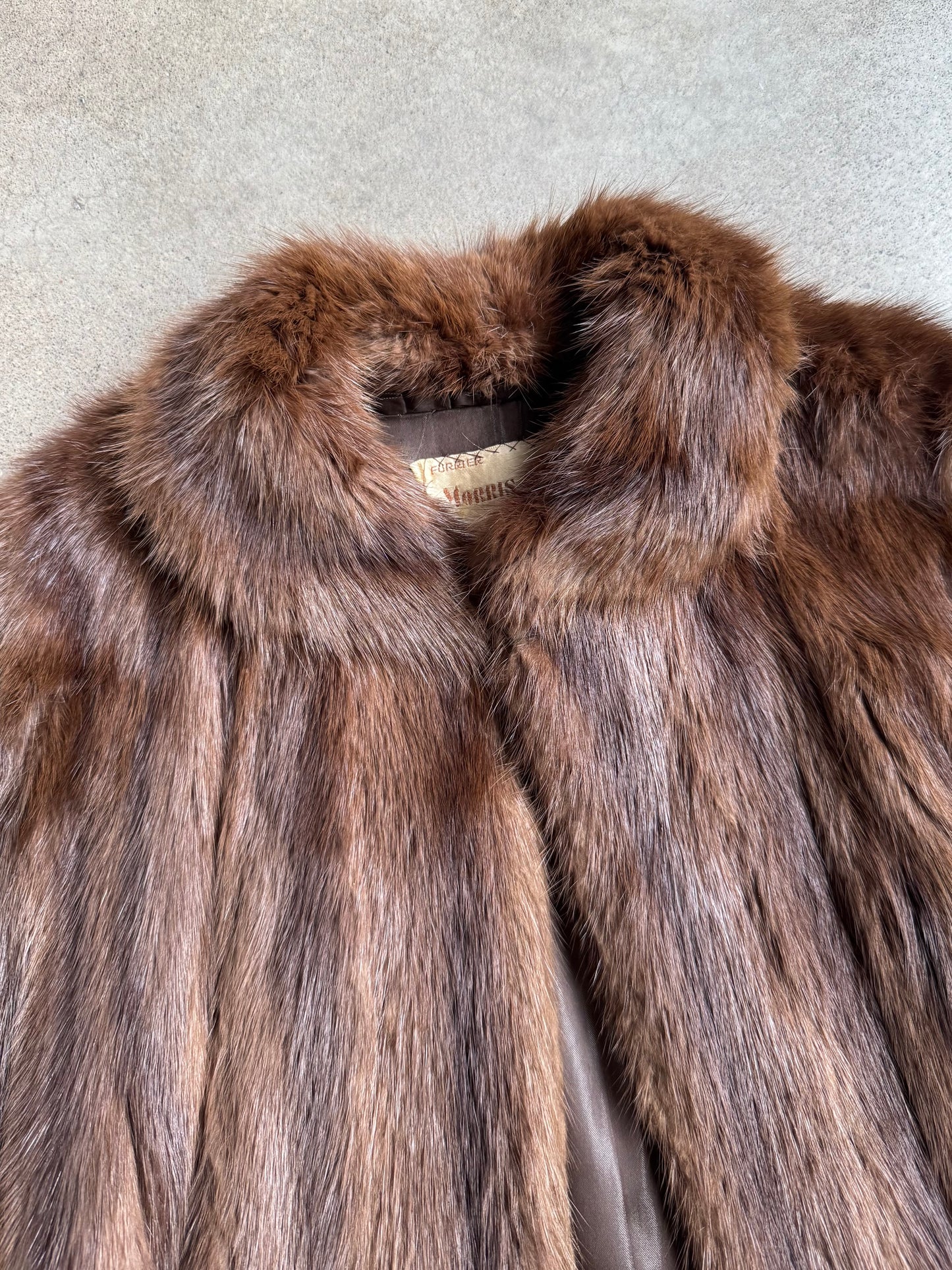 Vintage 1940s Morris Cohen Brown Mink Fur Cape