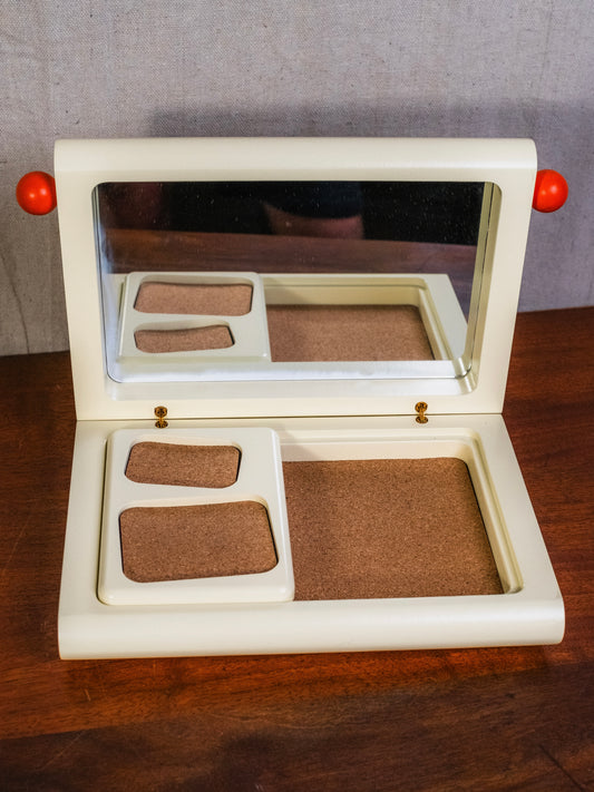 Areaware “Jewely” Cream & Orange Cork-Lined Jewelry Box