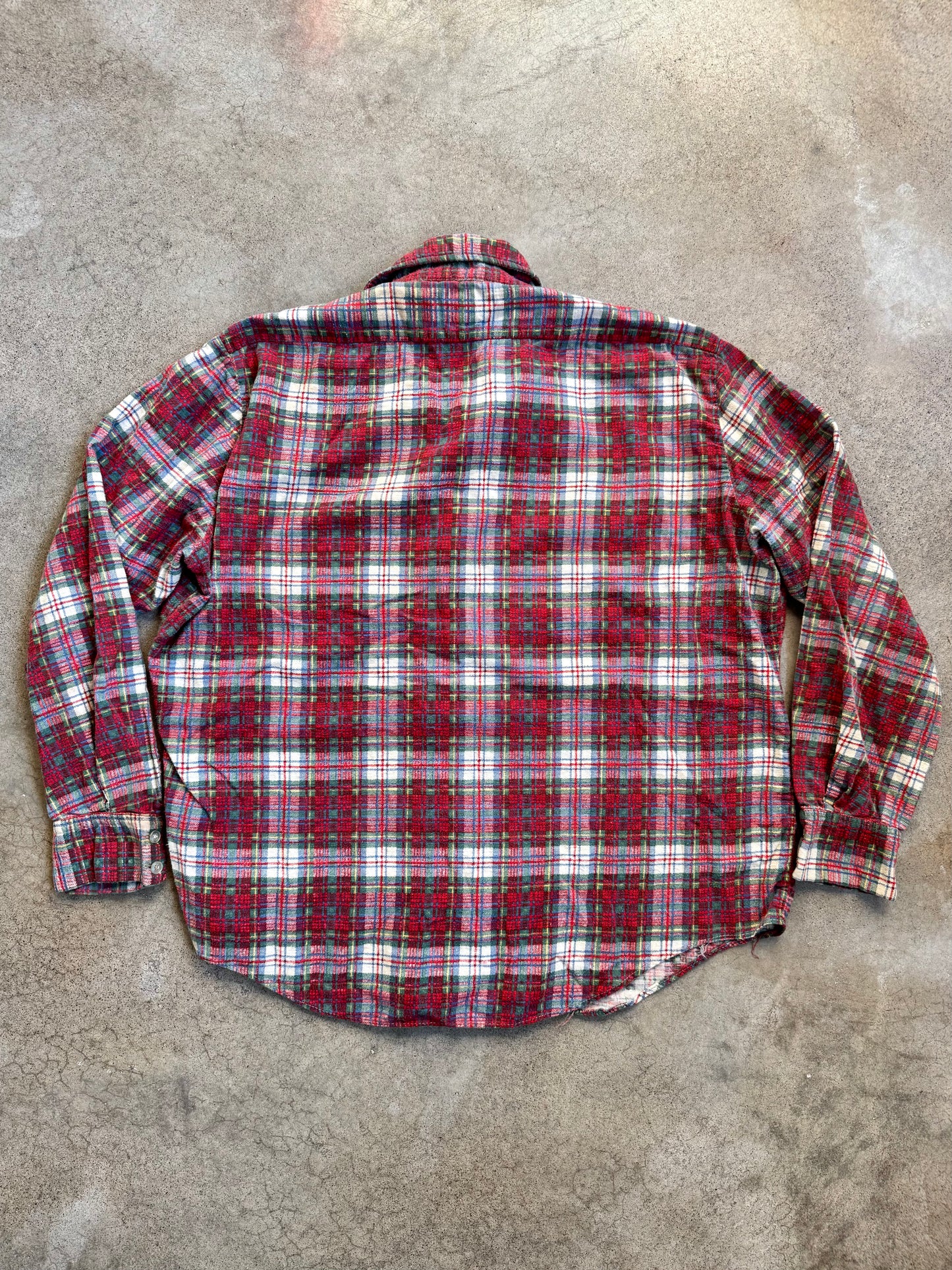Vintage 1970s Avalanche Distressed Plaid Cotton Flannel Shirt | XL