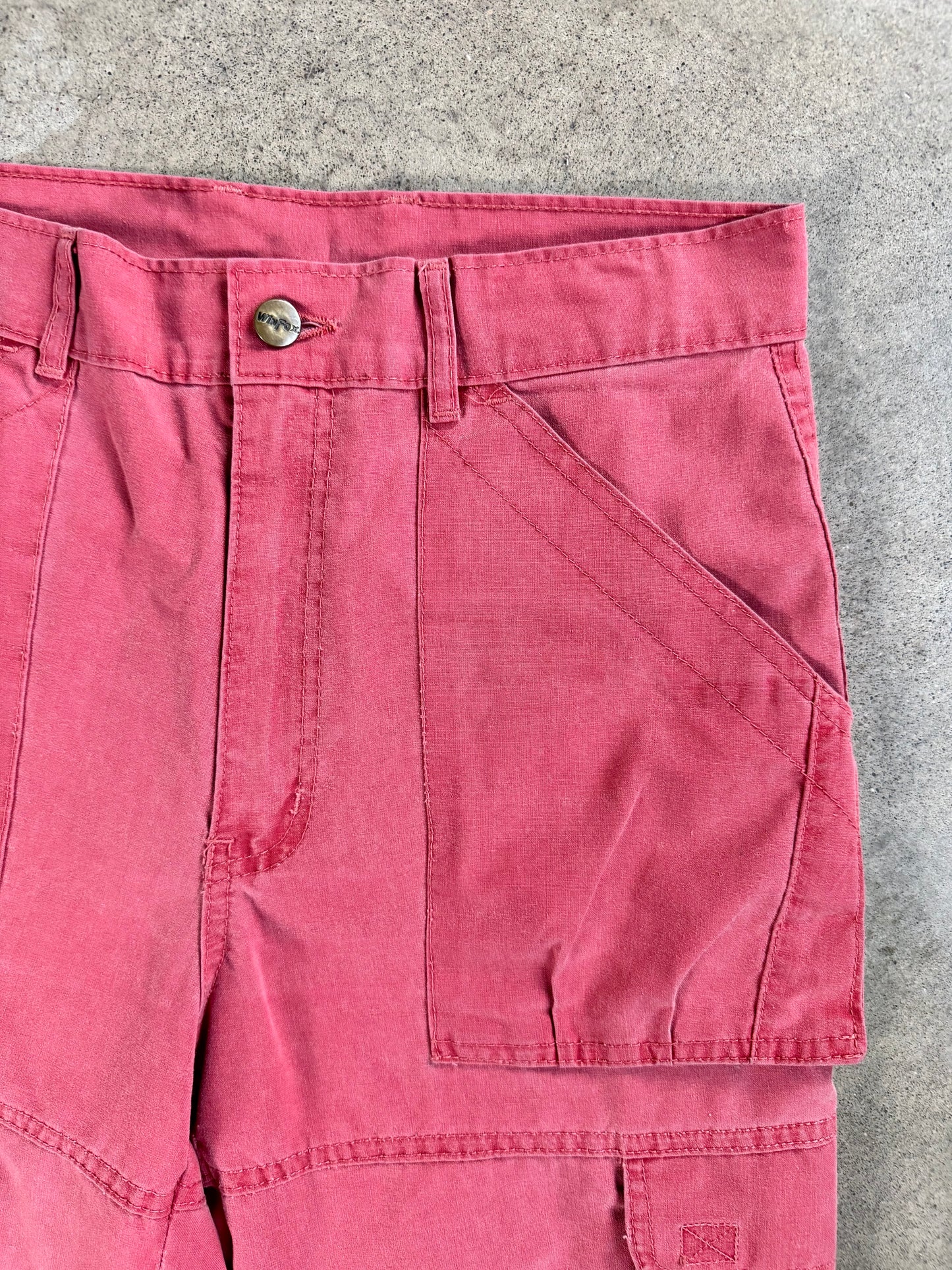 Vintage 1980s WinFox Paris Coral Red High-Waisted Cargo Pants | Waist 30”