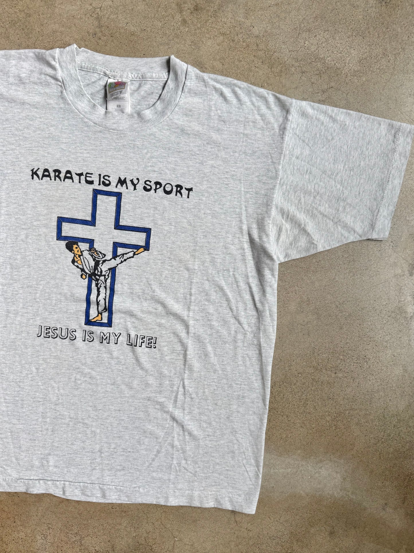Vintage 1990s “Karate Is My Sport, Jesus Is My Life” Graphic Tee | Large