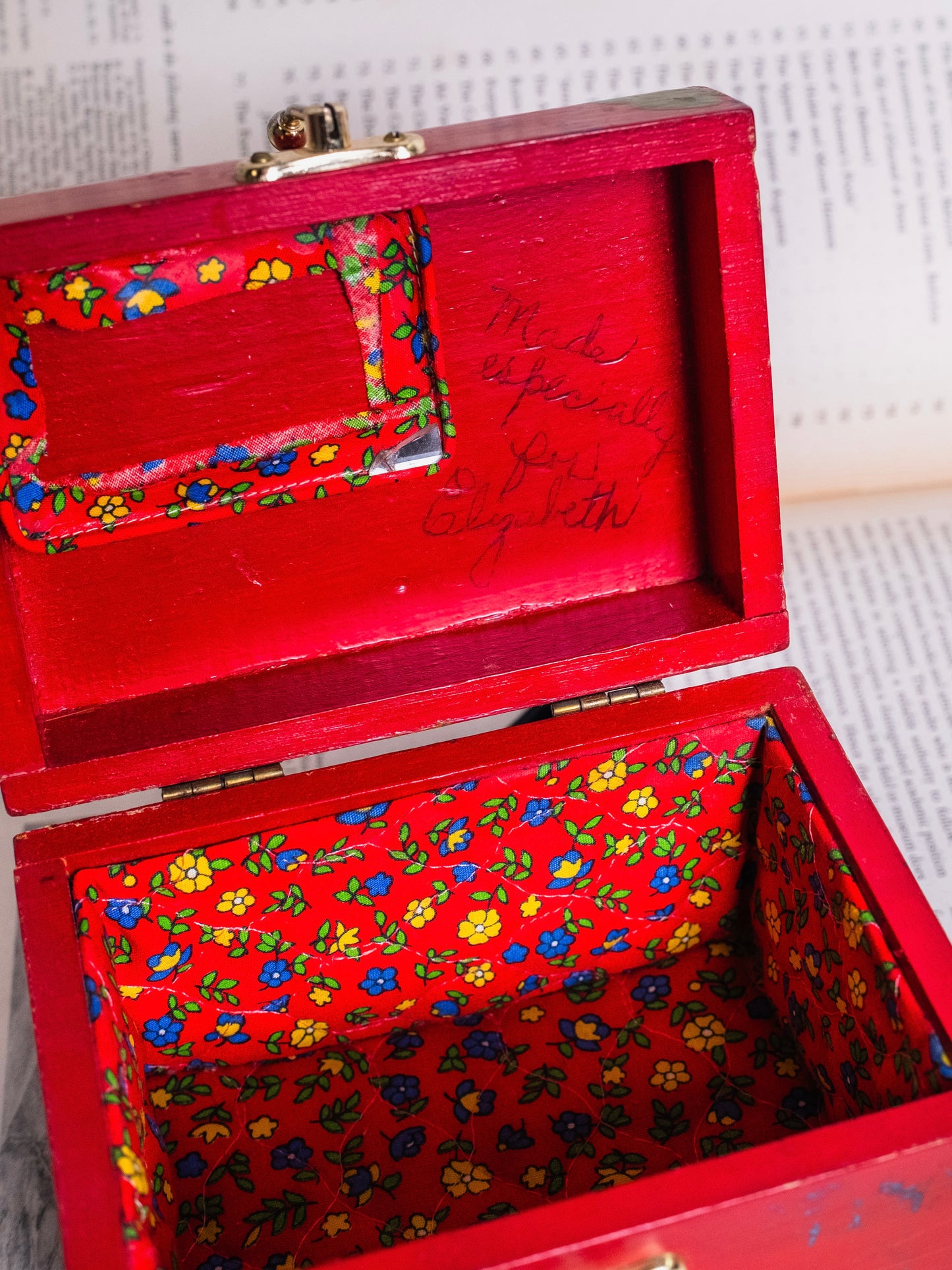 Vintage 1960s Handmade Butterfly Pattern Top Handle Wooden Purse