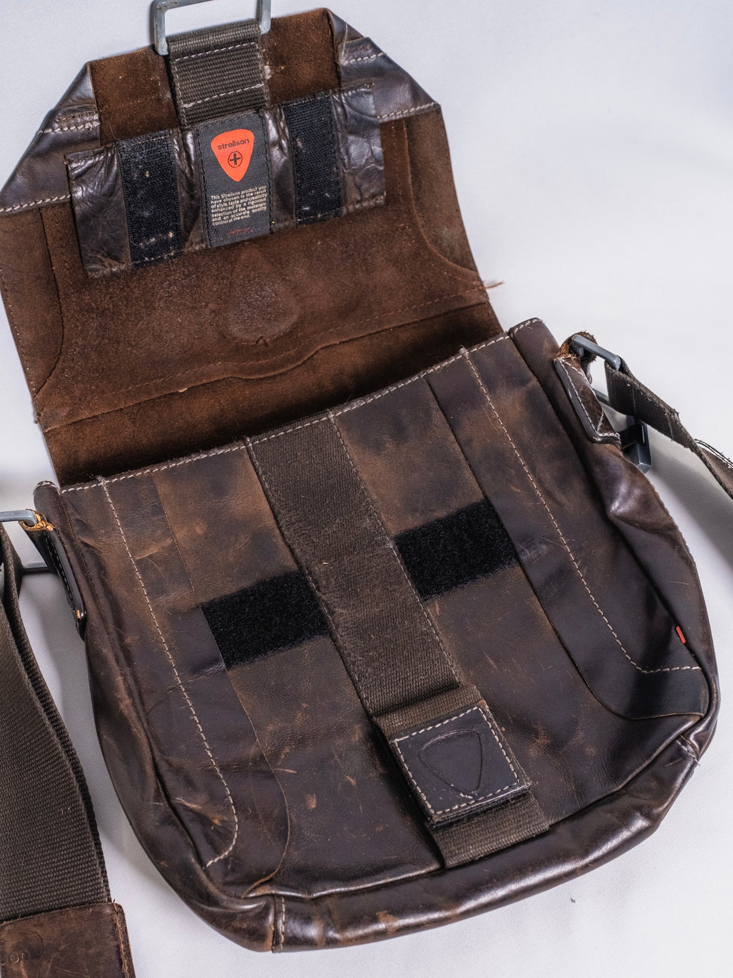 Strellson Brown Leather Crossbody Satchel Messenger Bag