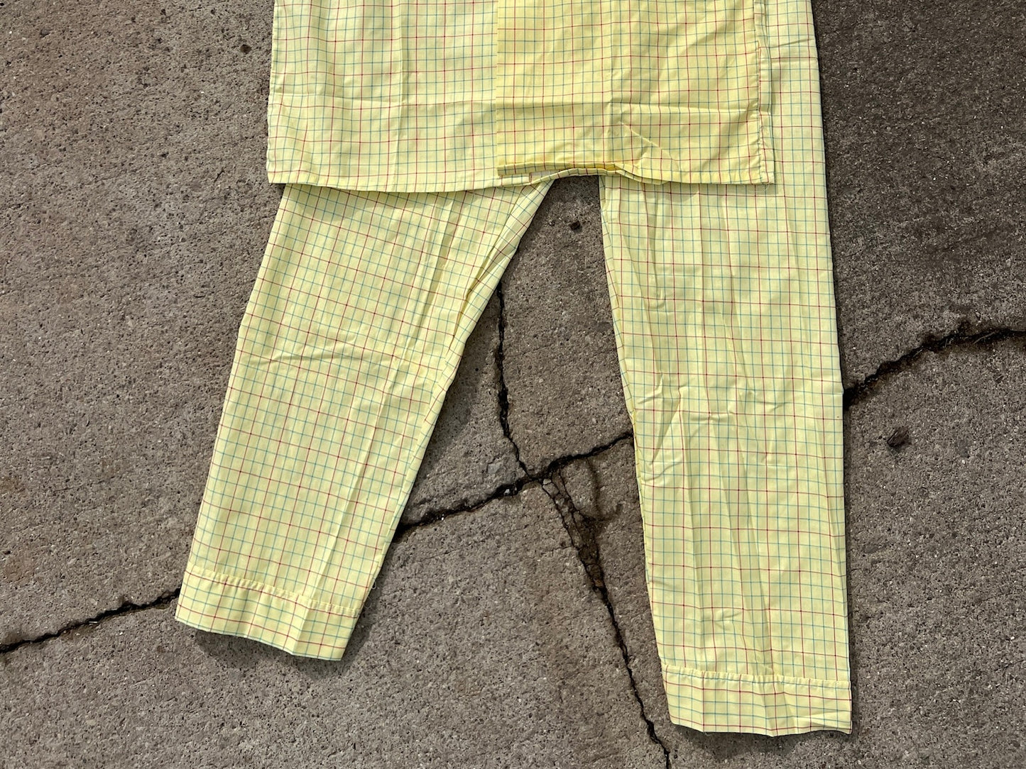 Vintage 1960s B.V.D. Yellow Cotton Pajama Set | Large