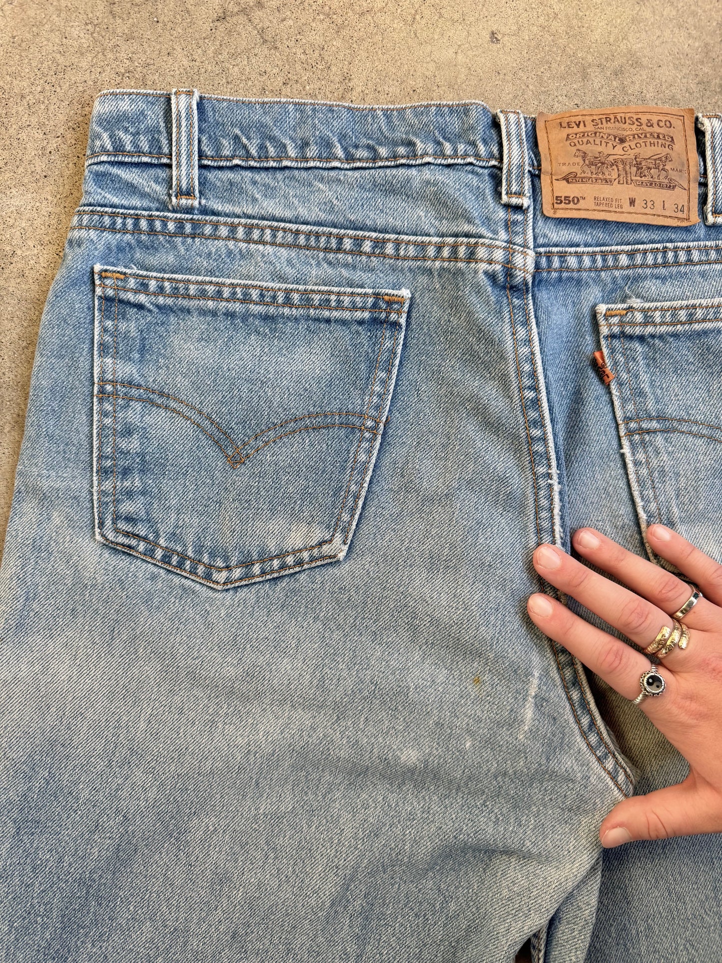 Vintage 1980s Levi's Orange Tab 550 Relaxed Tapered Jeans | 33x34