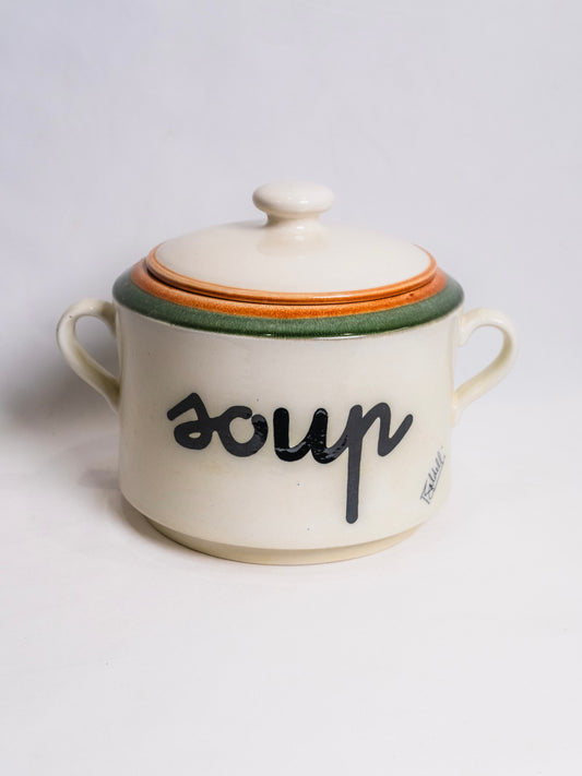 Vintage 1960s Baldelli Ceramic Soup Pot w/ Lid