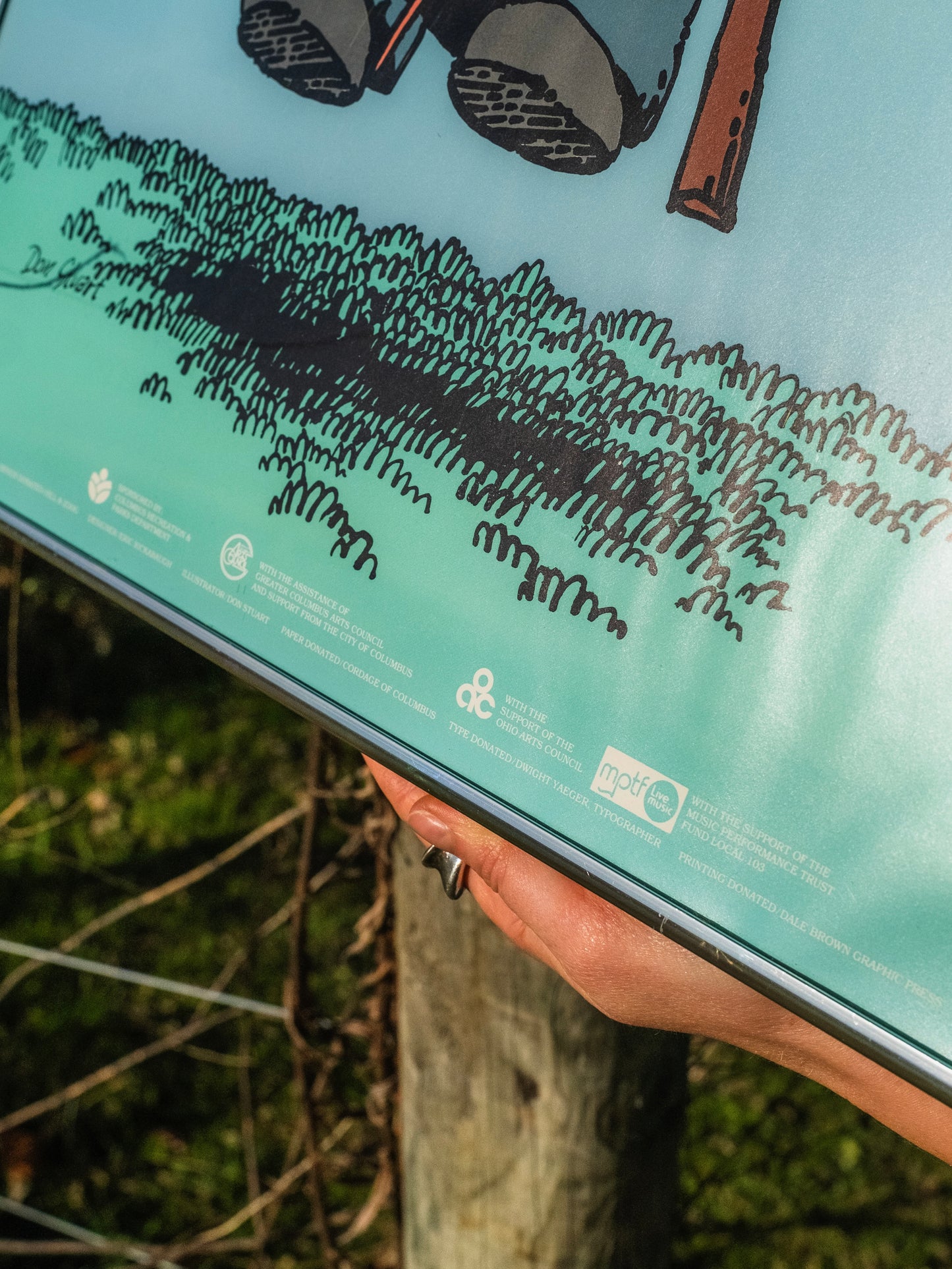 Vintage 1980s Framed "Music is in the Air" Columbus Parks Concert Series Poster