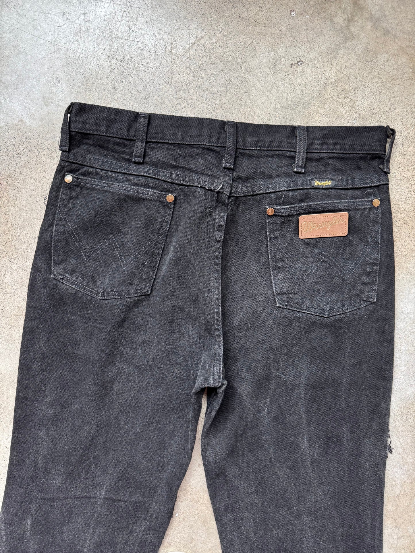 Vintage 1990s Wrangler Black Straight Leg Jeans | Waist 33”