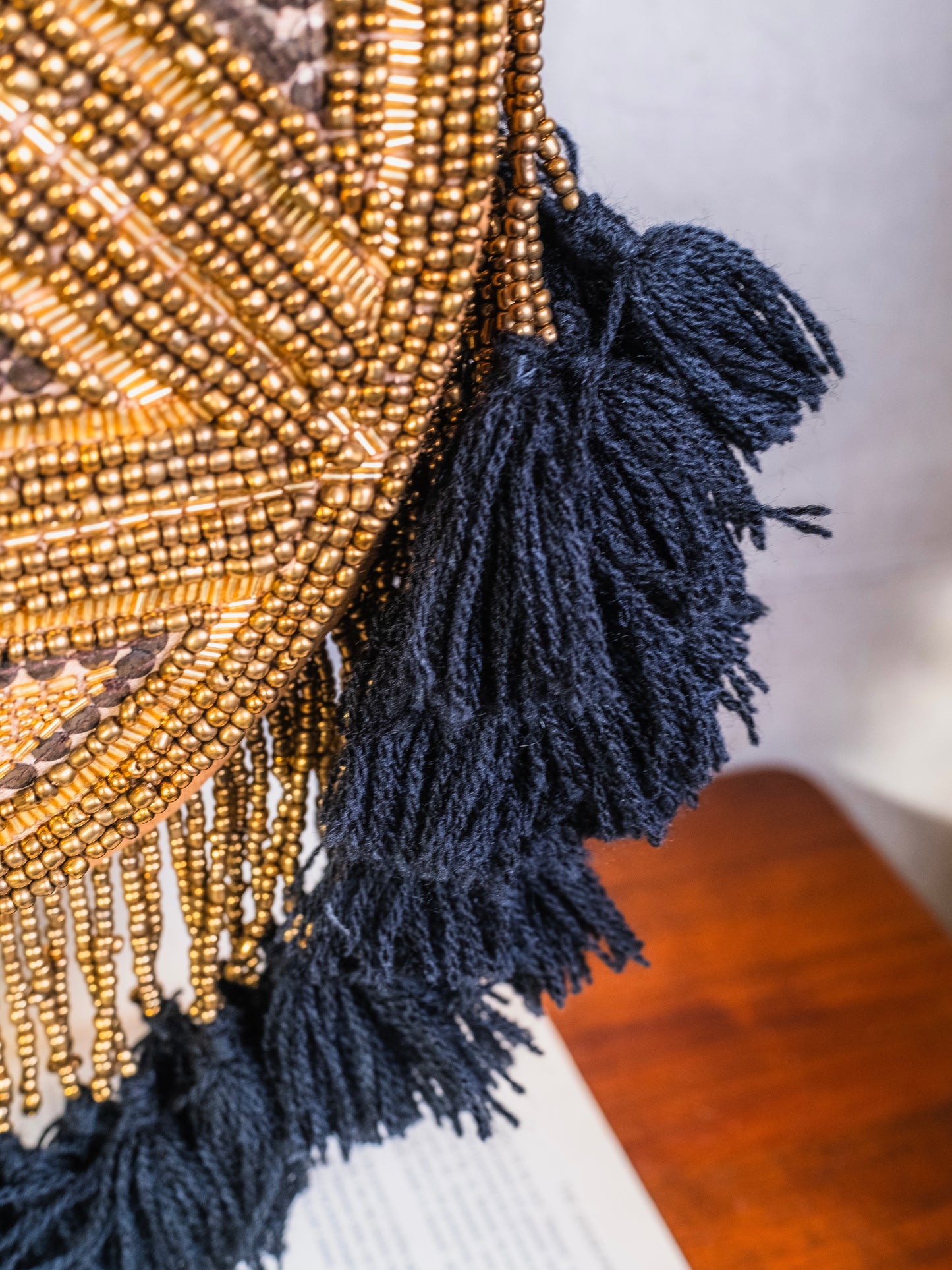 Vintage Bohemian Beaded Tassel Fringe Suede Crossbody Bag