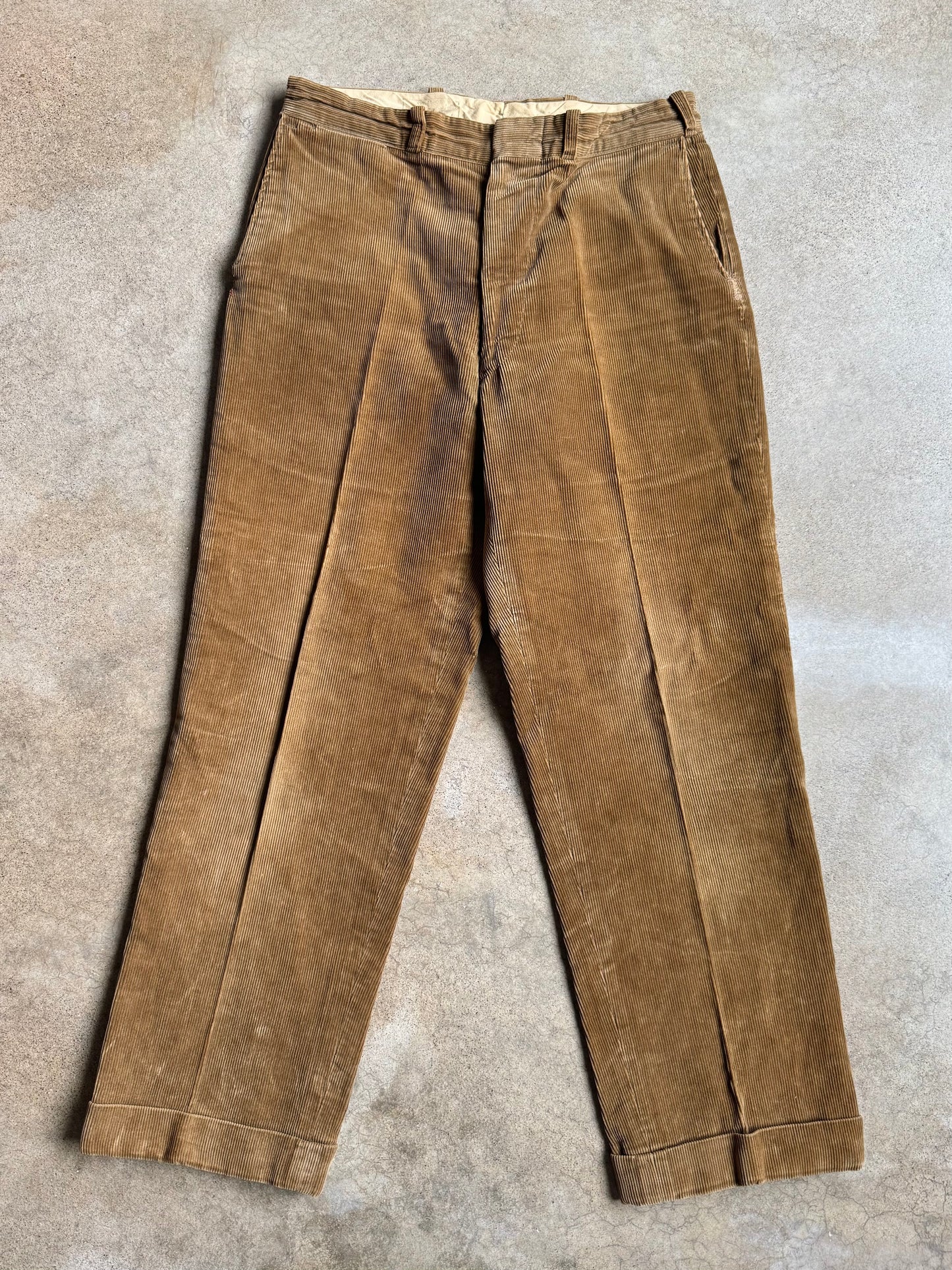 Vintage 1950s Sweet-Orr Workwear Brown Corduroy Trousers | Waist 34”