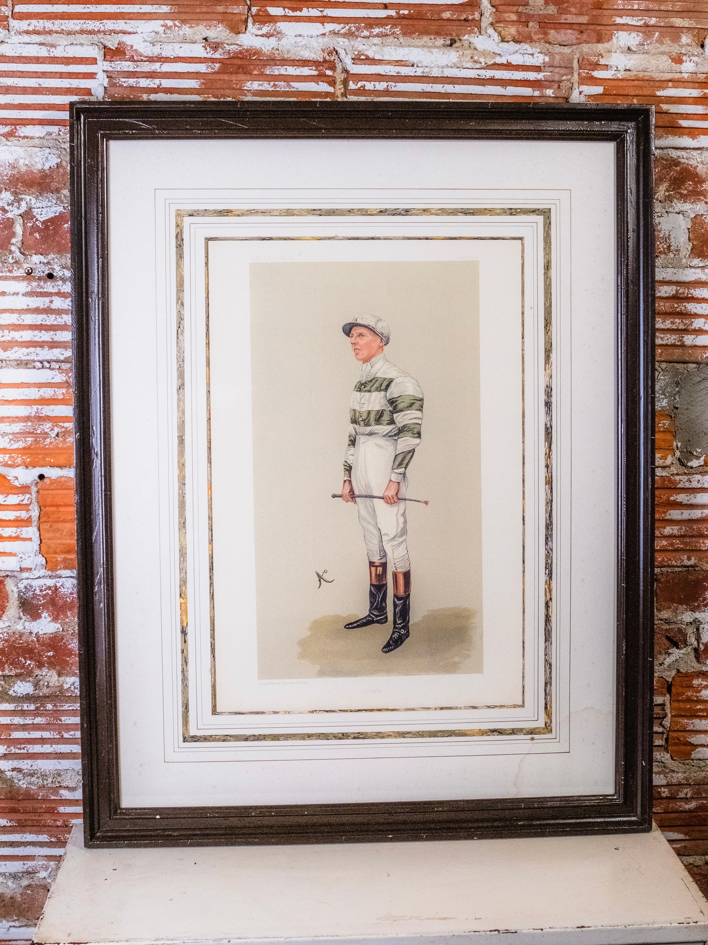 Vintage Framed Vanity Fair “Men of the Day” British Jockey J.E. Watts Print Artwork