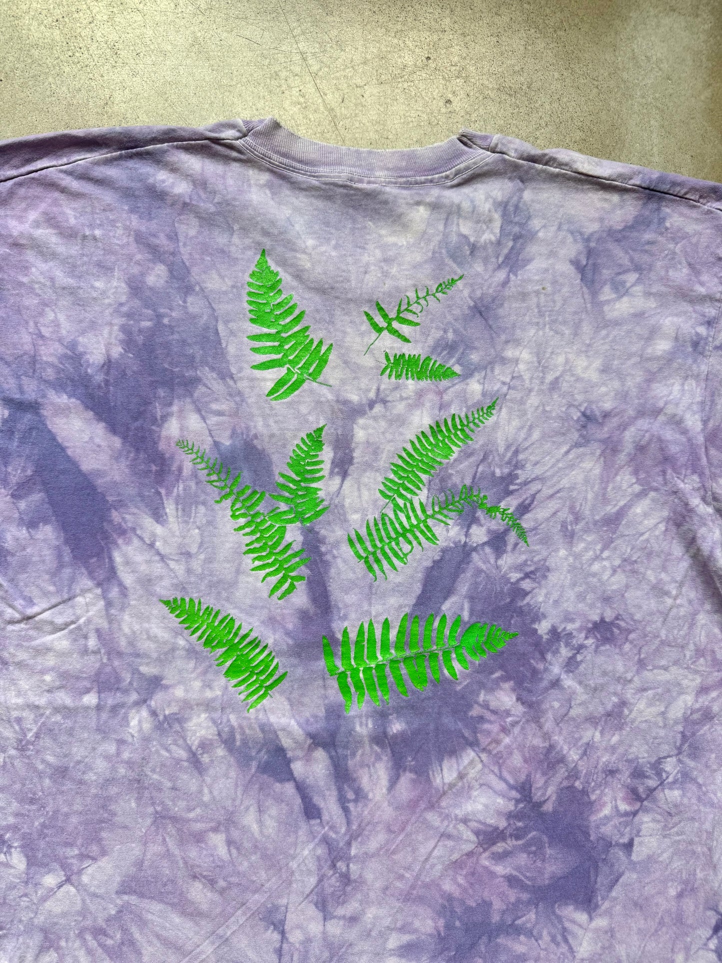 Vintage 1992 Purple Tie Dye “Dancing Figures” Artist Illustration Graphic Tee | XXL